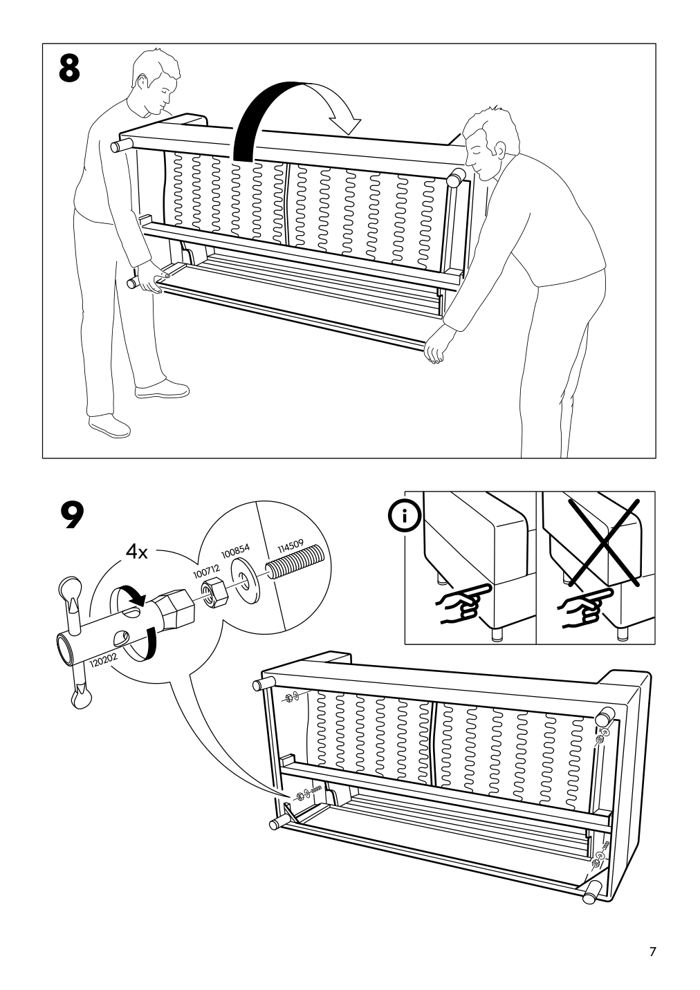 Assembly instructions for IKEA Klippan loveseat frame lining cloth | Page 7 - IKEA KLIPPAN loveseat 790.106.14