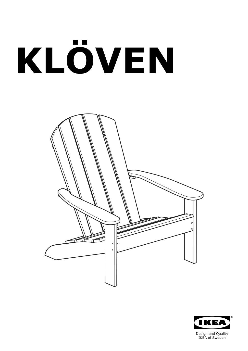 Assembly instructions for IKEA Kloeven deck chair outdoor dark brown | Page 1 - IKEA KLÖVEN deck chair, outdoor 604.276.41