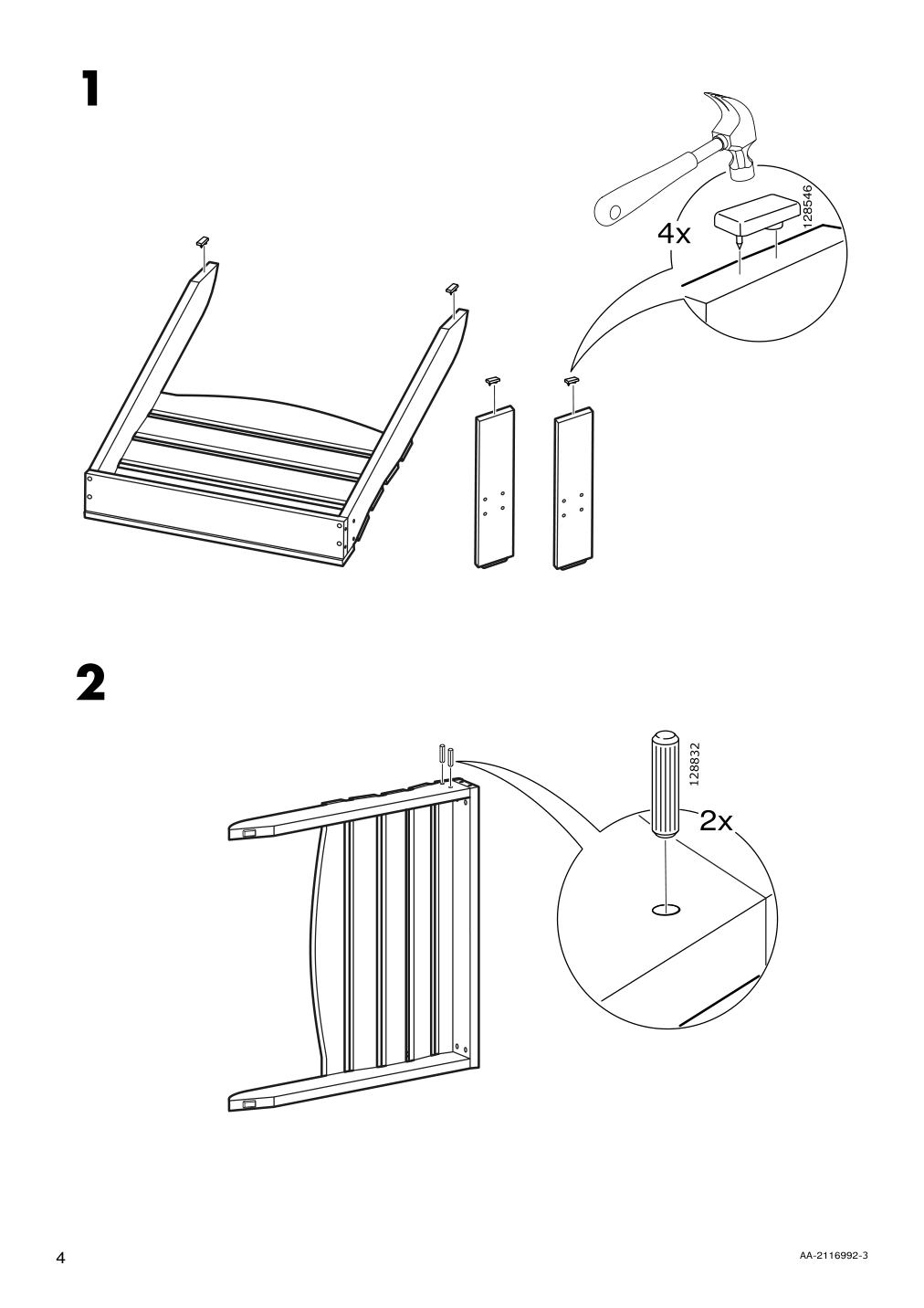 Assembly instructions for IKEA Kloeven deck chair outdoor dark brown | Page 4 - IKEA KLÖVEN deck chair, outdoor 604.276.41