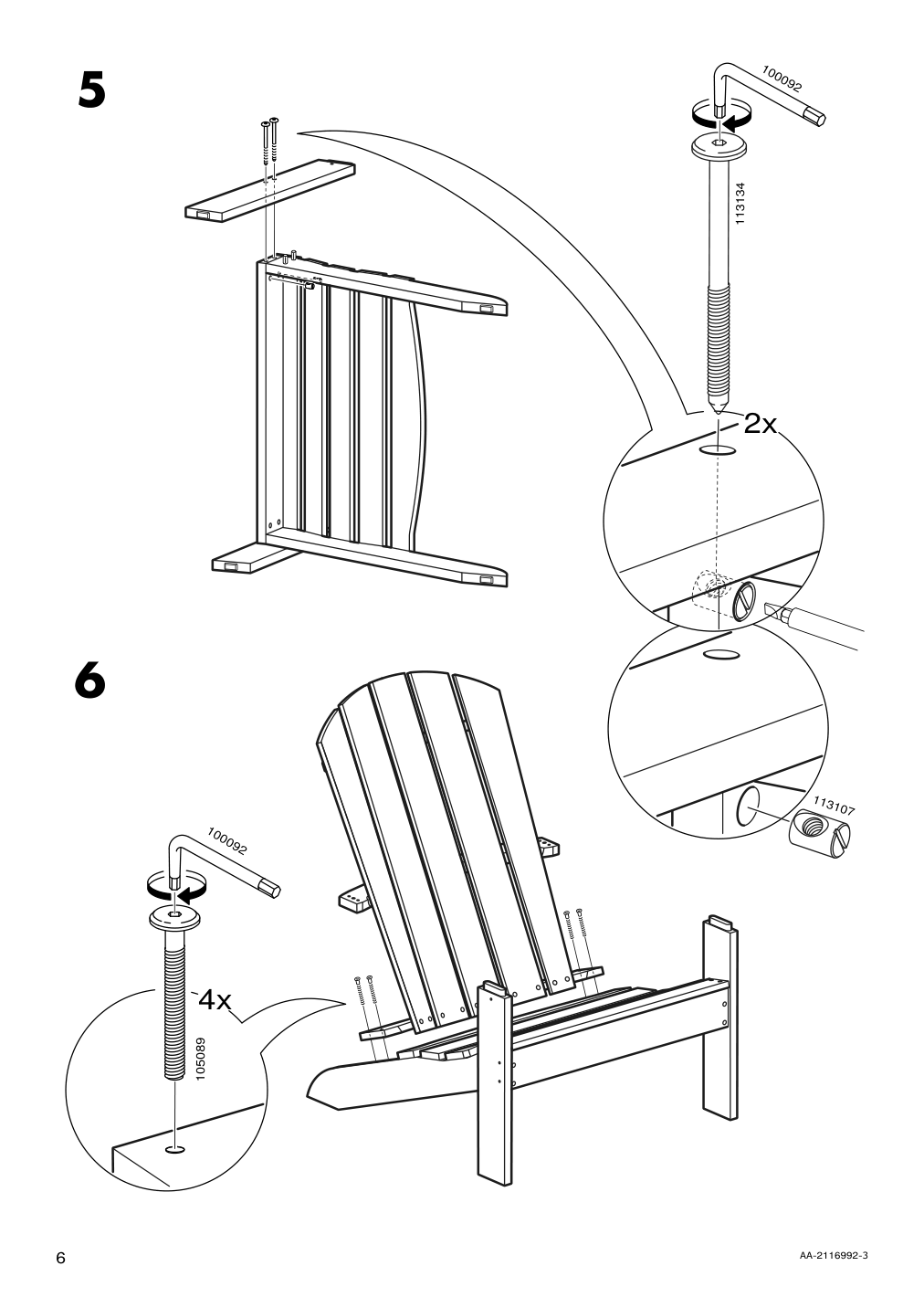 Assembly instructions for IKEA Kloeven deck chair outdoor dark brown | Page 6 - IKEA KLÖVEN deck chair, outdoor 604.276.41