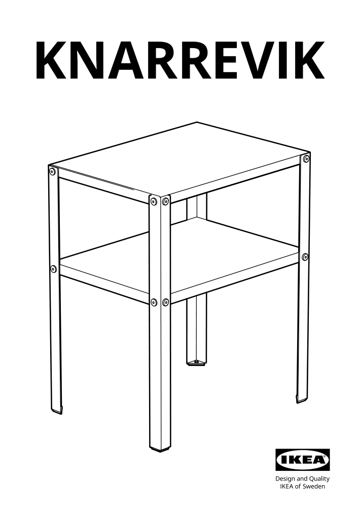 Assembly instructions for IKEA Knarrevik nightstand black | Page 1 - IKEA KNARREVIK nightstand 005.763.18