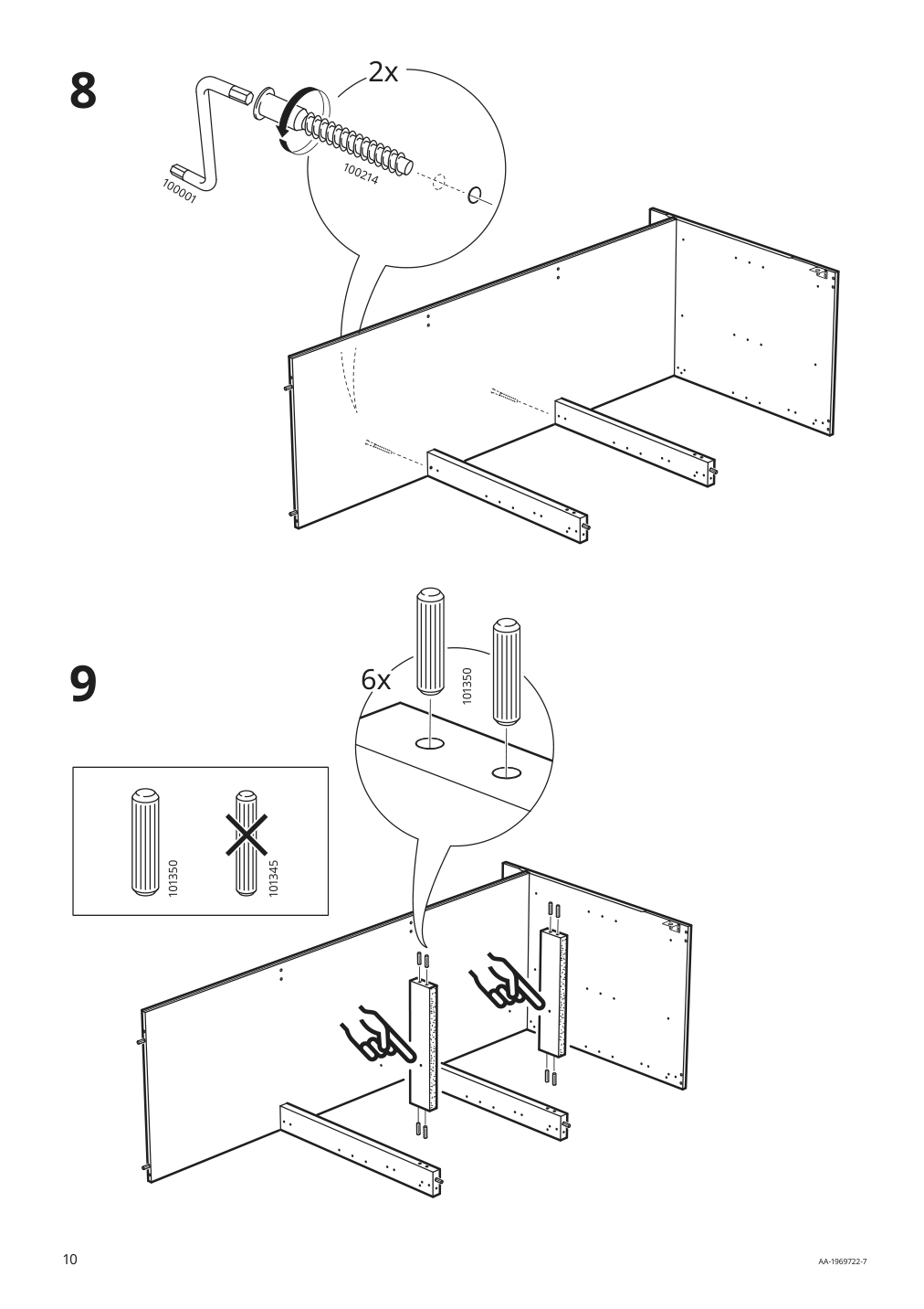 Assembly instructions for IKEA Knoxhult base cabinet with doors and drawer white | Page 10 - IKEA KNOXHULT base cabinet with doors and drawer 703.267.88