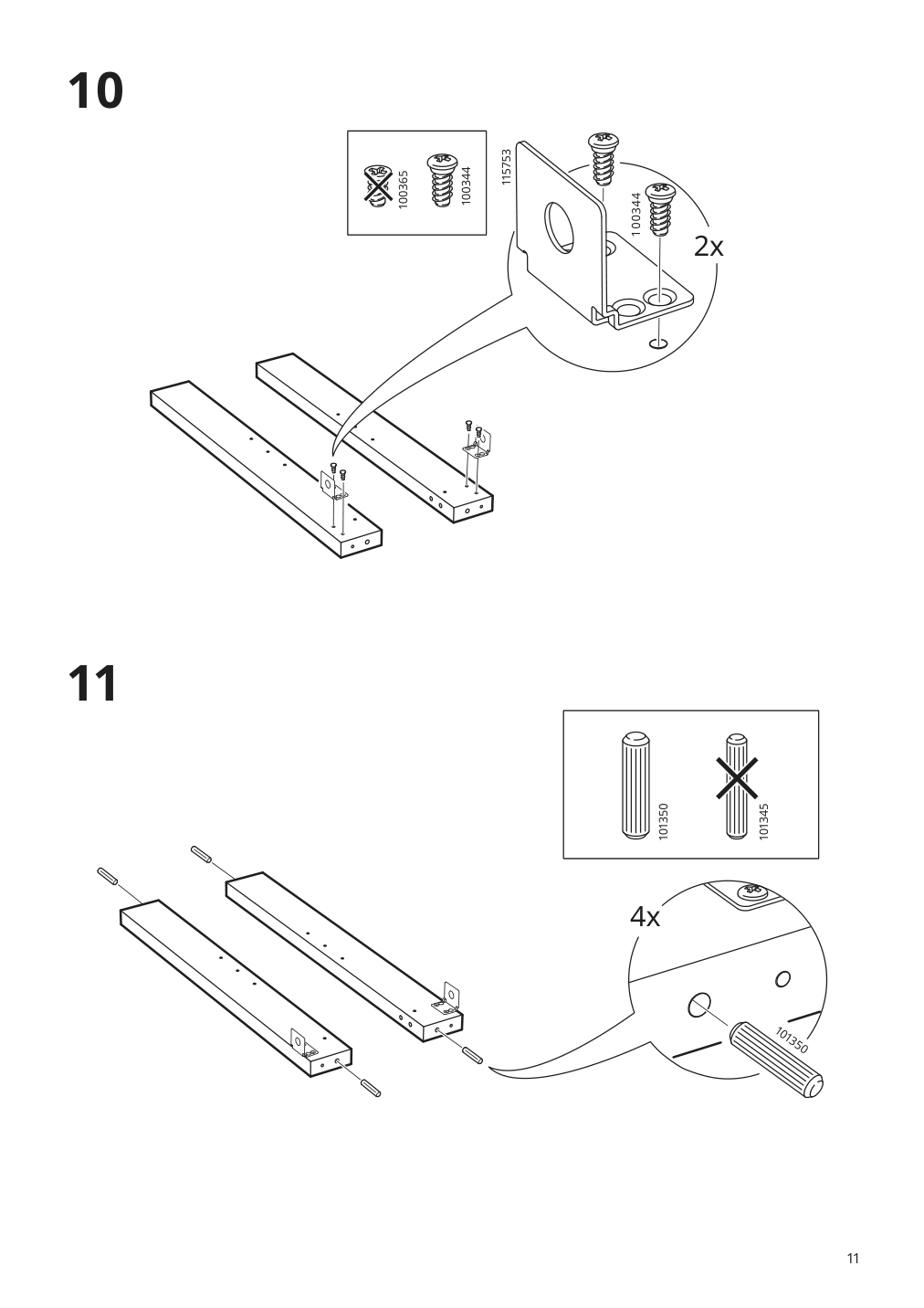 Assembly instructions for IKEA Knoxhult base cabinet with doors and drawer white | Page 11 - IKEA KNOXHULT base cabinet with doors and drawer 703.267.88