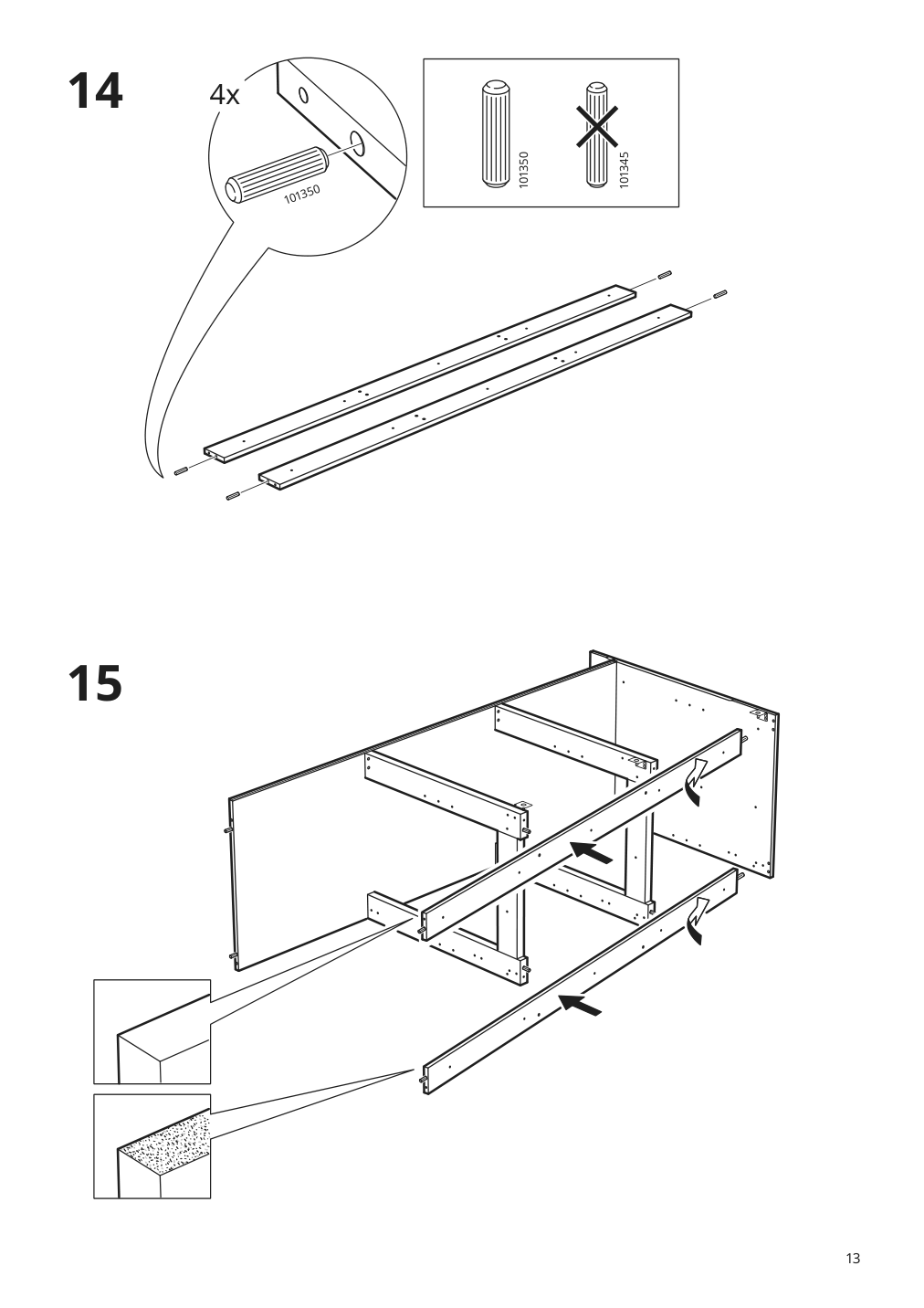 Assembly instructions for IKEA Knoxhult base cabinet with doors and drawer white | Page 13 - IKEA KNOXHULT base cabinet with doors and drawer 703.267.88