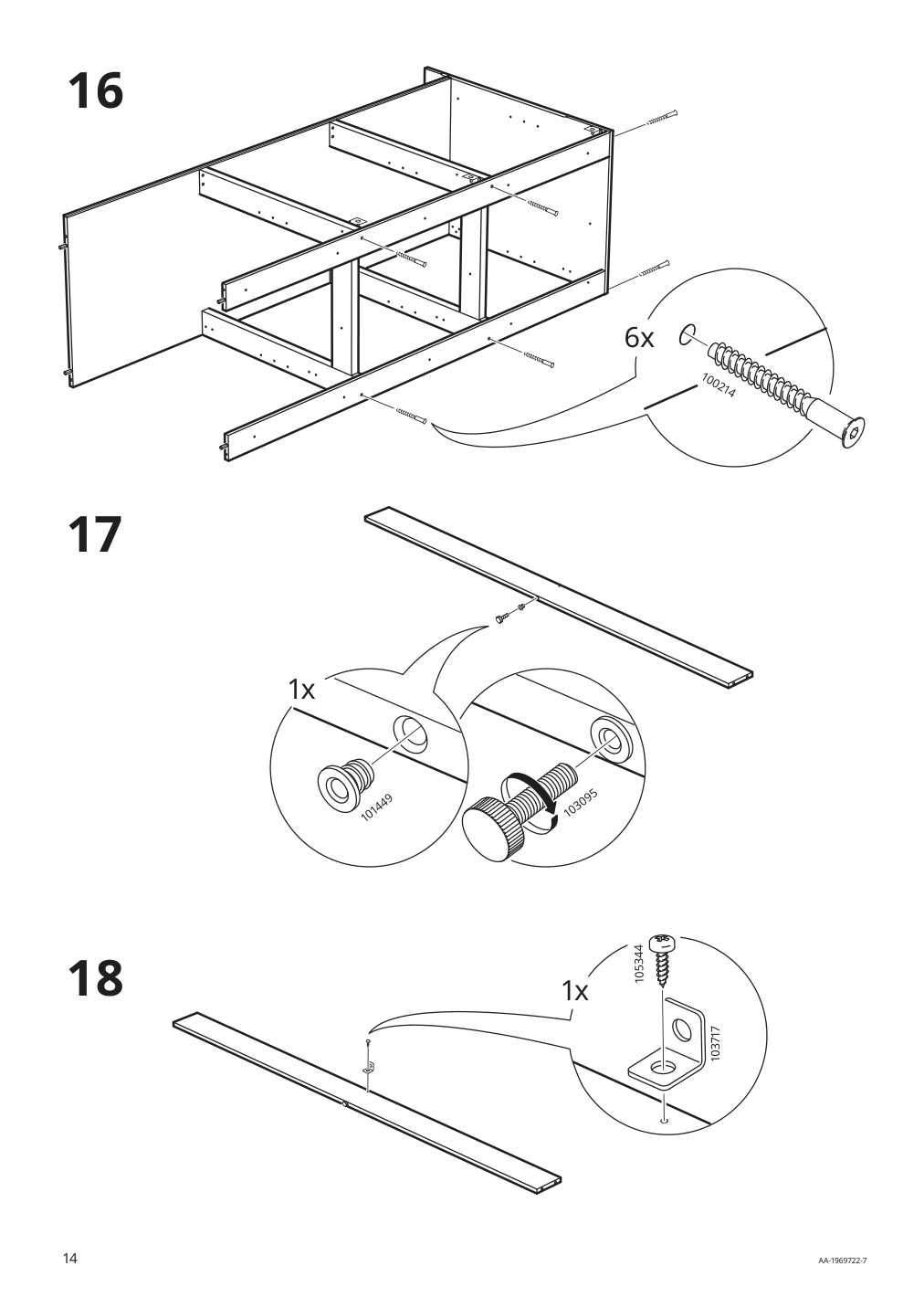 Assembly instructions for IKEA Knoxhult base cabinet with doors and drawer white | Page 14 - IKEA KNOXHULT base cabinet with doors and drawer 703.267.88