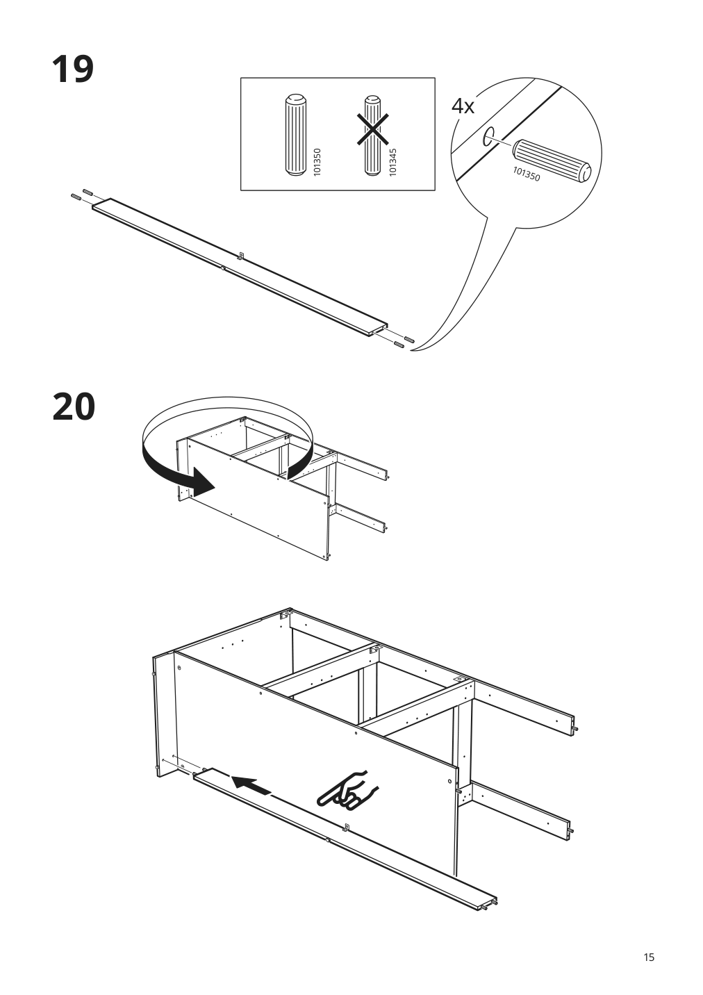 Assembly instructions for IKEA Knoxhult base cabinet with doors and drawer white | Page 15 - IKEA KNOXHULT base cabinet with doors and drawer 703.267.88