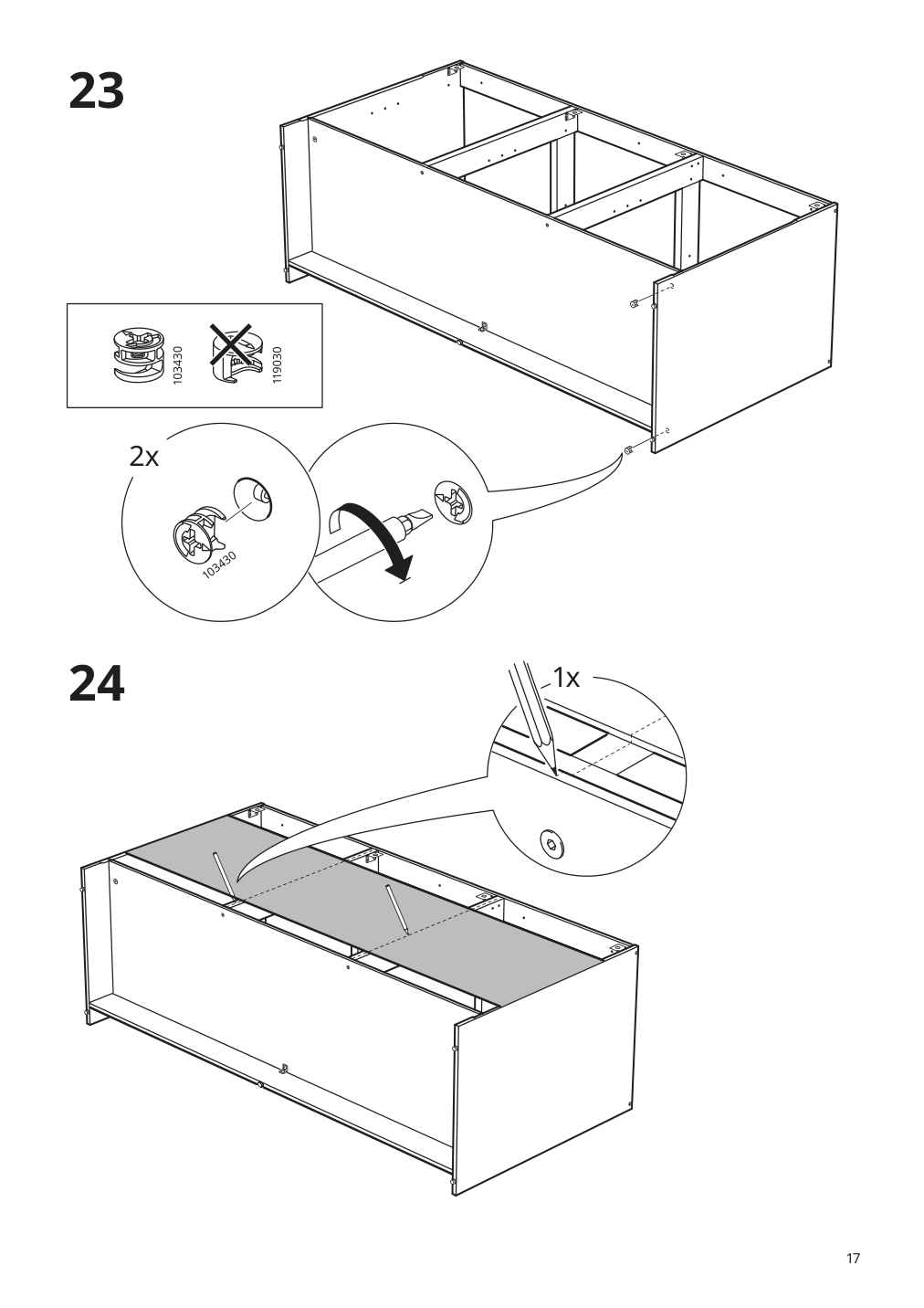 Assembly instructions for IKEA Knoxhult base cabinet with doors and drawer white | Page 17 - IKEA KNOXHULT base cabinet with doors and drawer 703.267.88