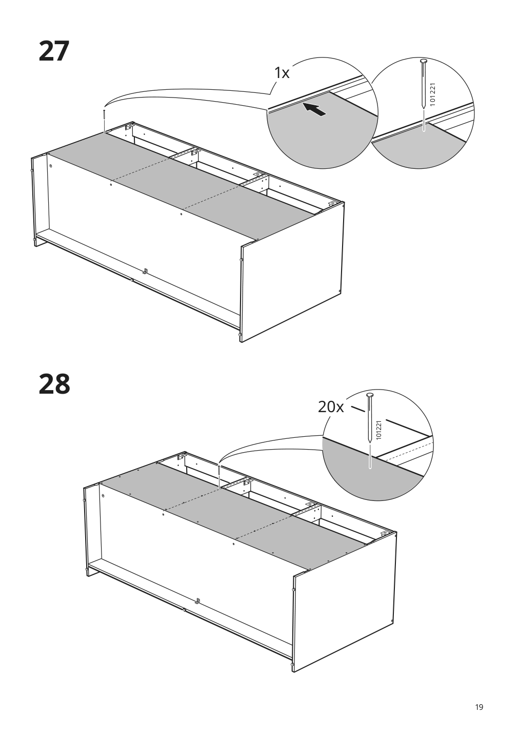 Assembly instructions for IKEA Knoxhult base cabinet with doors and drawer white | Page 19 - IKEA KNOXHULT base cabinet with doors and drawer 703.267.88