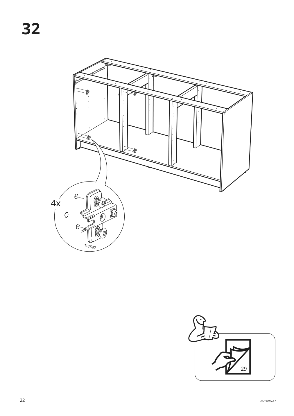 Assembly instructions for IKEA Knoxhult base cabinet with doors and drawer white | Page 22 - IKEA KNOXHULT base cabinet with doors and drawer 703.267.88