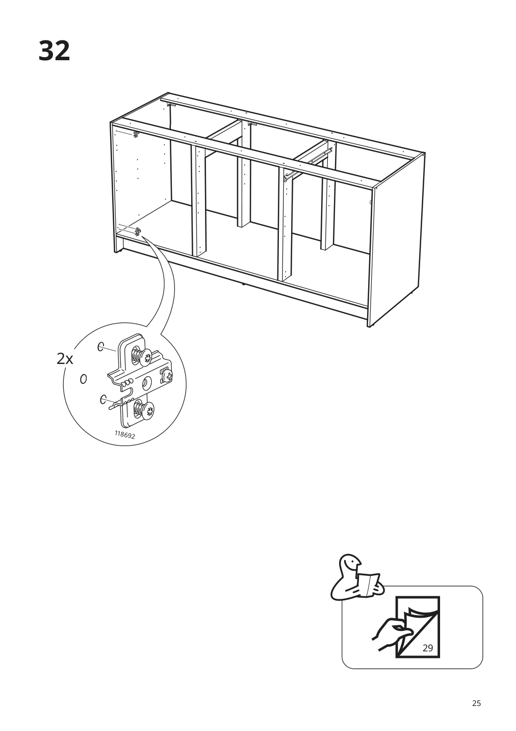 Assembly instructions for IKEA Knoxhult base cabinet with doors and drawer white | Page 25 - IKEA KNOXHULT base cabinet with doors and drawer 703.267.88