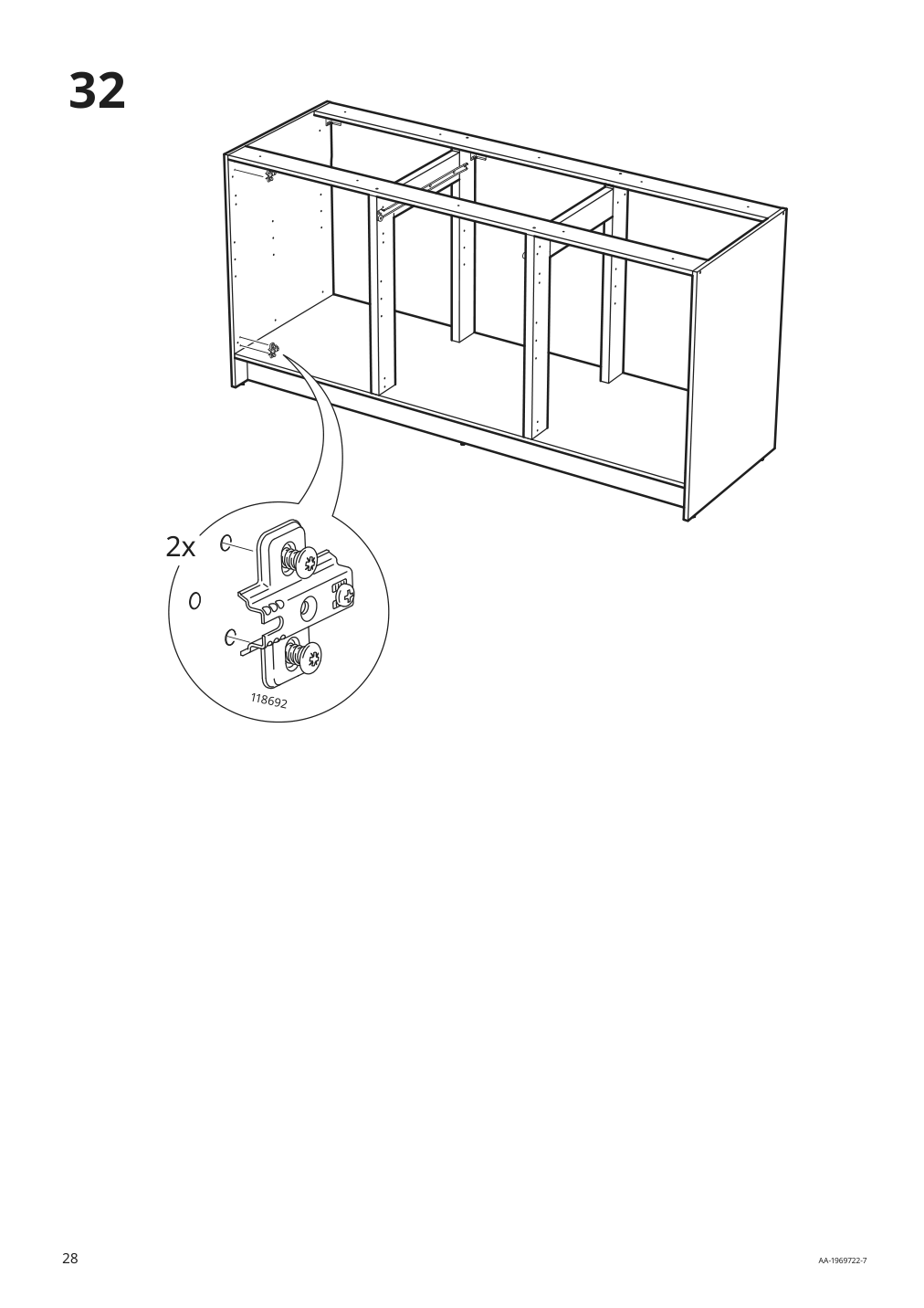 Assembly instructions for IKEA Knoxhult base cabinet with doors and drawer white | Page 28 - IKEA KNOXHULT base cabinet with doors and drawer 703.267.88