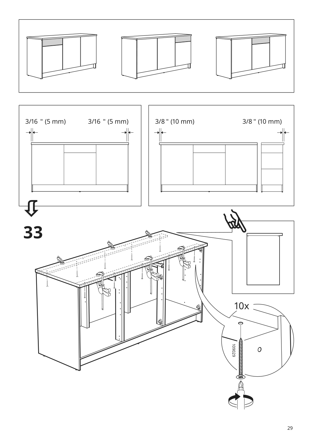 Assembly instructions for IKEA Knoxhult base cabinet with doors and drawer white | Page 29 - IKEA KNOXHULT base cabinet with doors and drawer 703.267.88