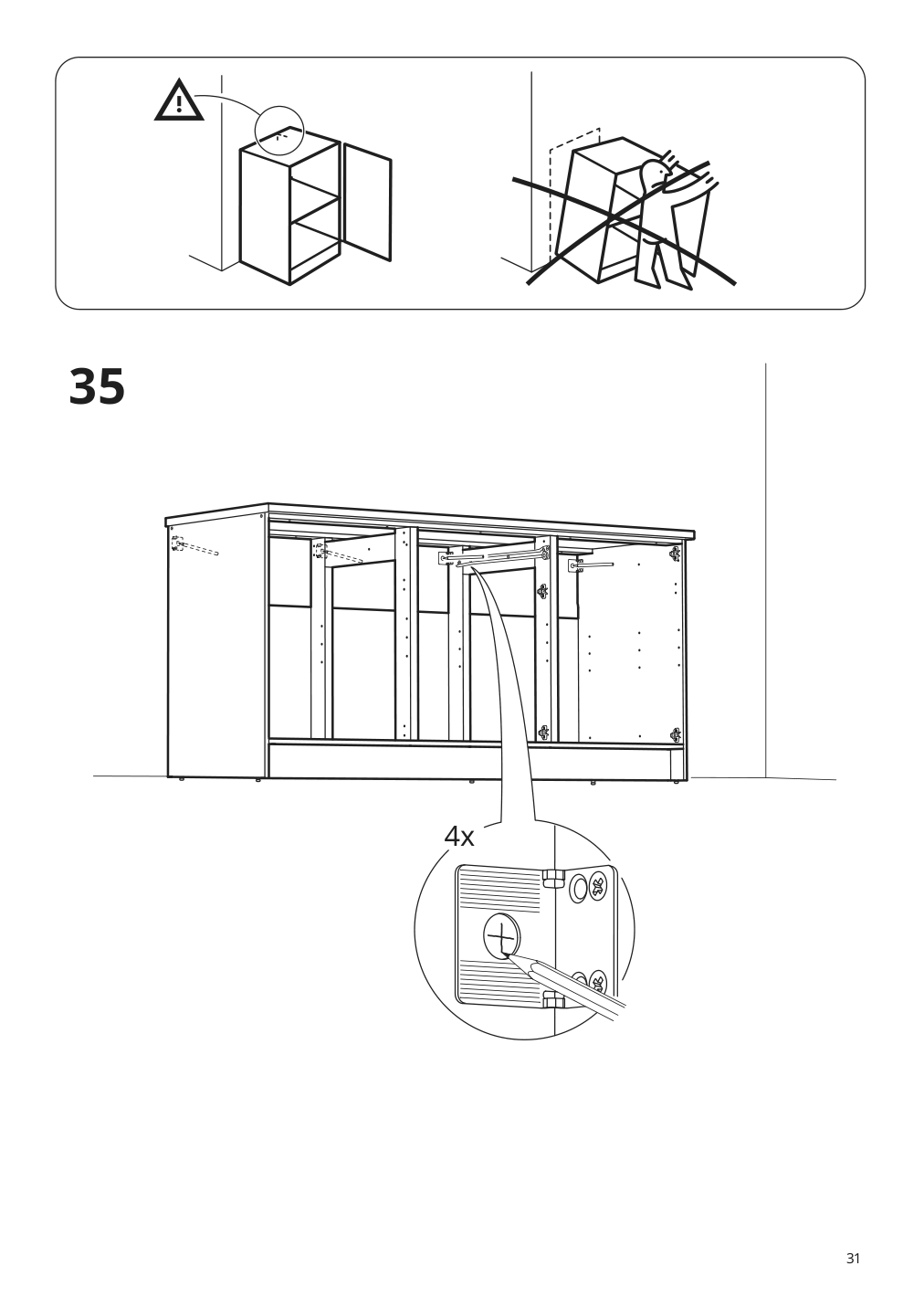 Assembly instructions for IKEA Knoxhult base cabinet with doors and drawer white | Page 31 - IKEA KNOXHULT base cabinet with doors and drawer 703.267.88