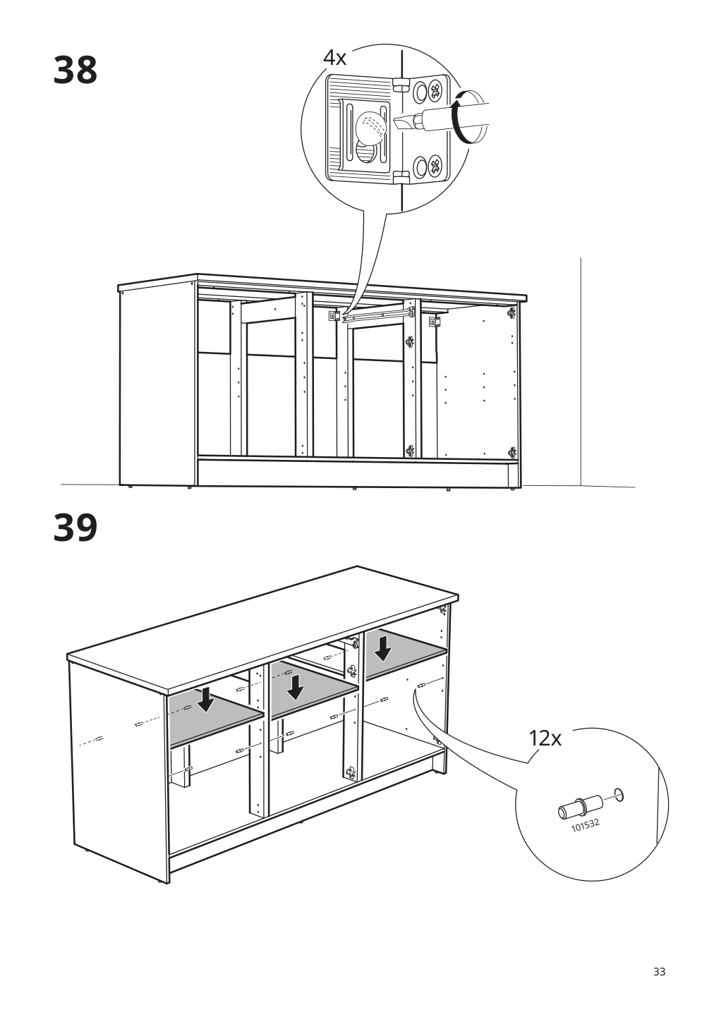 Assembly instructions for IKEA Knoxhult base cabinet with doors and drawer white | Page 33 - IKEA KNOXHULT base cabinet with doors and drawer 703.267.88