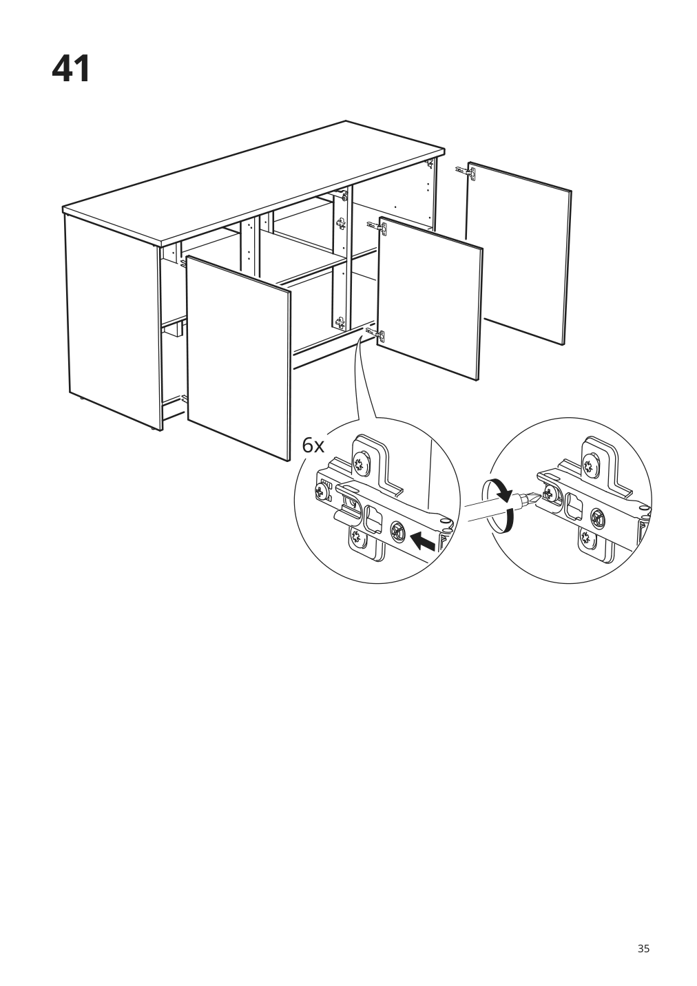 Assembly instructions for IKEA Knoxhult base cabinet with doors and drawer white | Page 35 - IKEA KNOXHULT base cabinet with doors and drawer 703.267.88