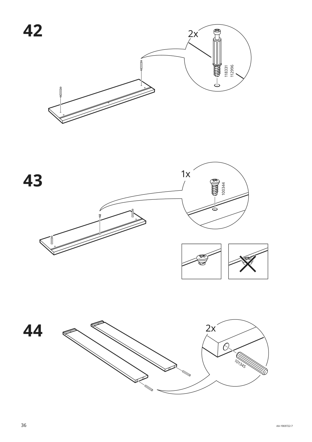 Assembly instructions for IKEA Knoxhult base cabinet with doors and drawer white | Page 36 - IKEA KNOXHULT base cabinet with doors and drawer 703.267.88