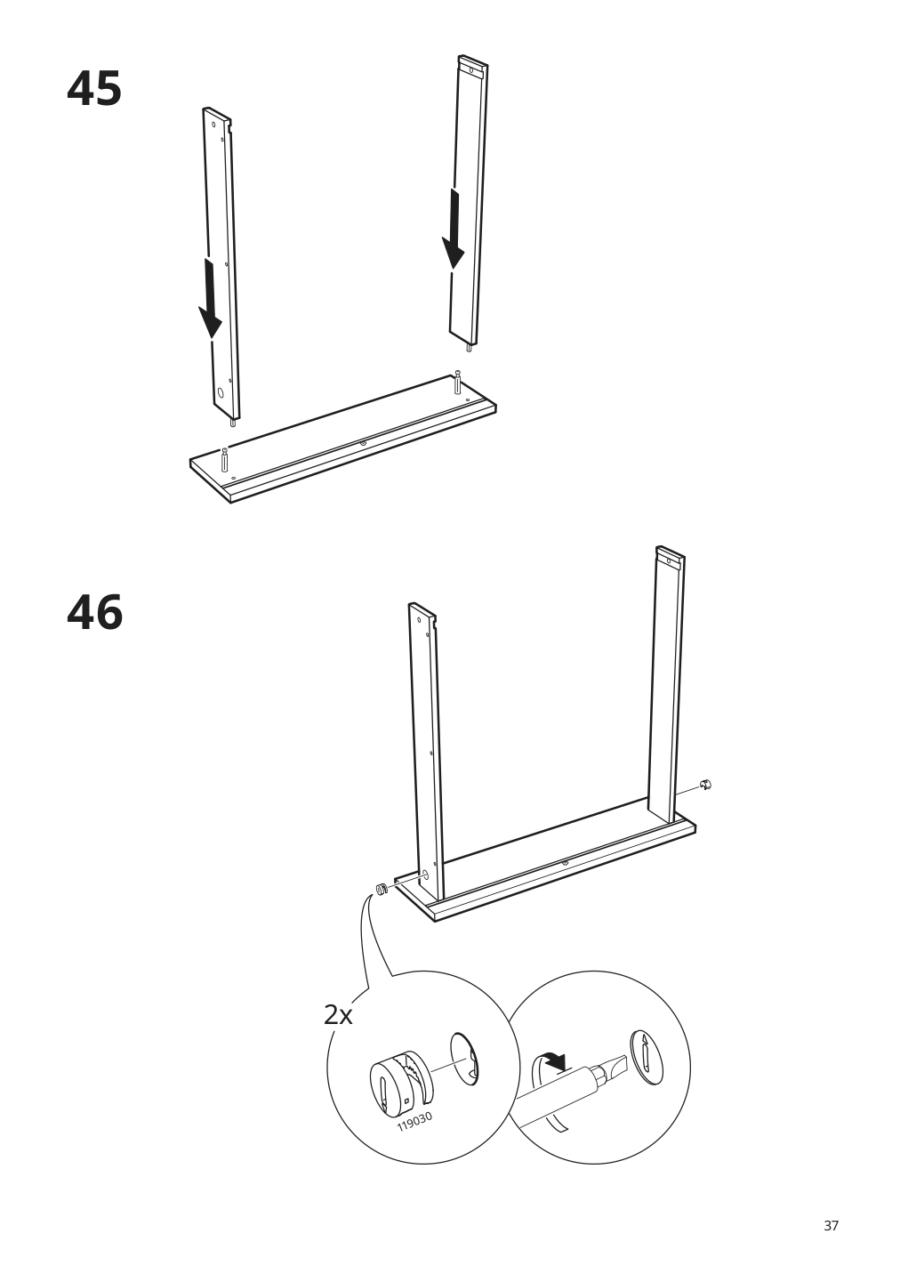 Assembly instructions for IKEA Knoxhult base cabinet with doors and drawer white | Page 37 - IKEA KNOXHULT base cabinet with doors and drawer 703.267.88