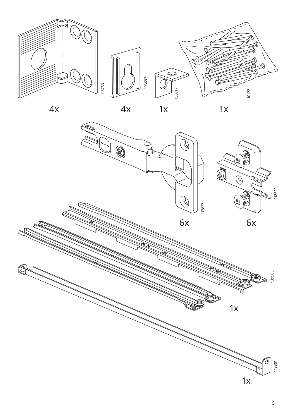 Assembly instructions for IKEA Knoxhult base cabinet with doors and drawer white | Page 5 - IKEA KNOXHULT base cabinet with doors and drawer 703.267.88