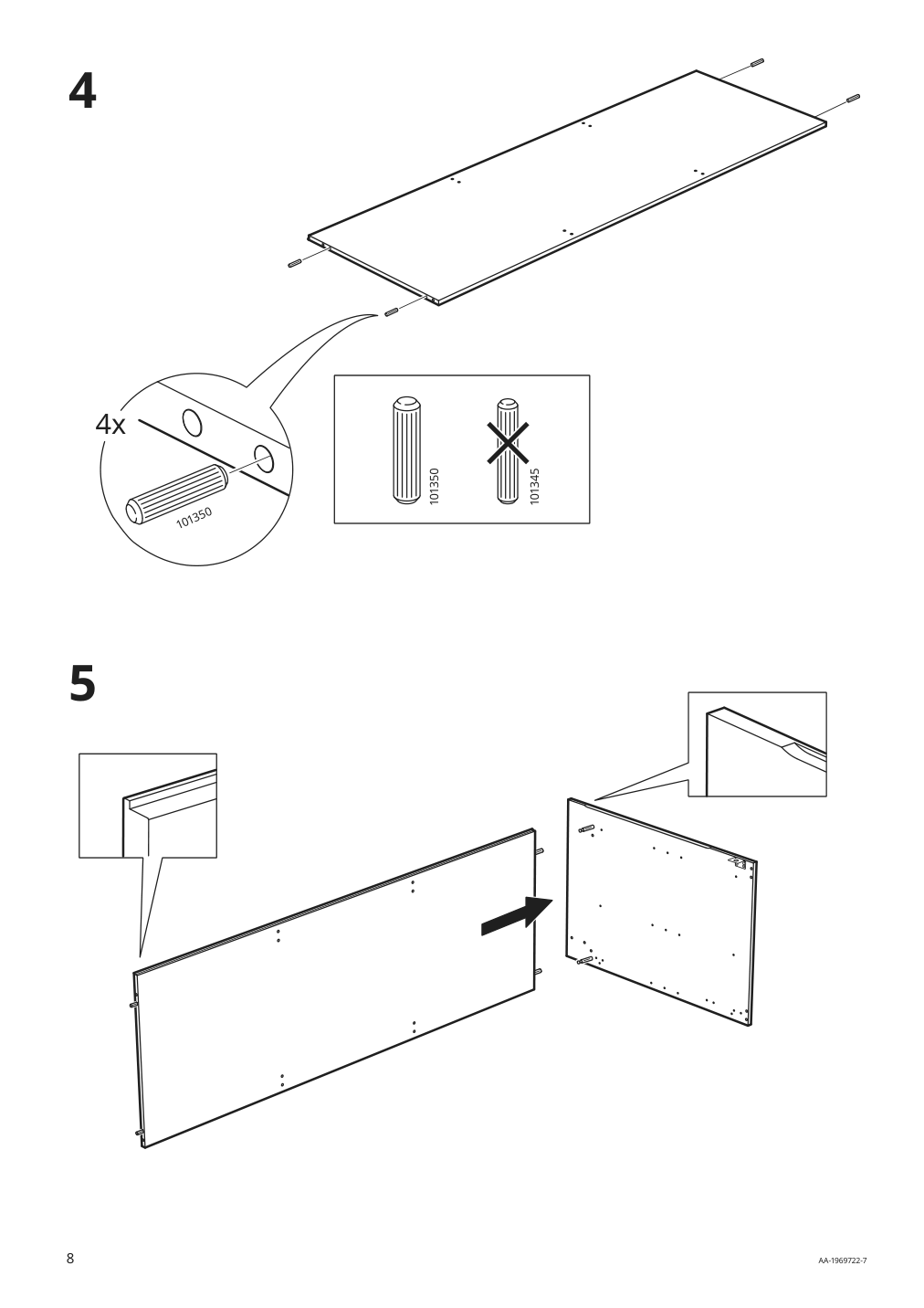 Assembly instructions for IKEA Knoxhult base cabinet with doors and drawer white | Page 8 - IKEA KNOXHULT base cabinet with doors and drawer 703.267.88