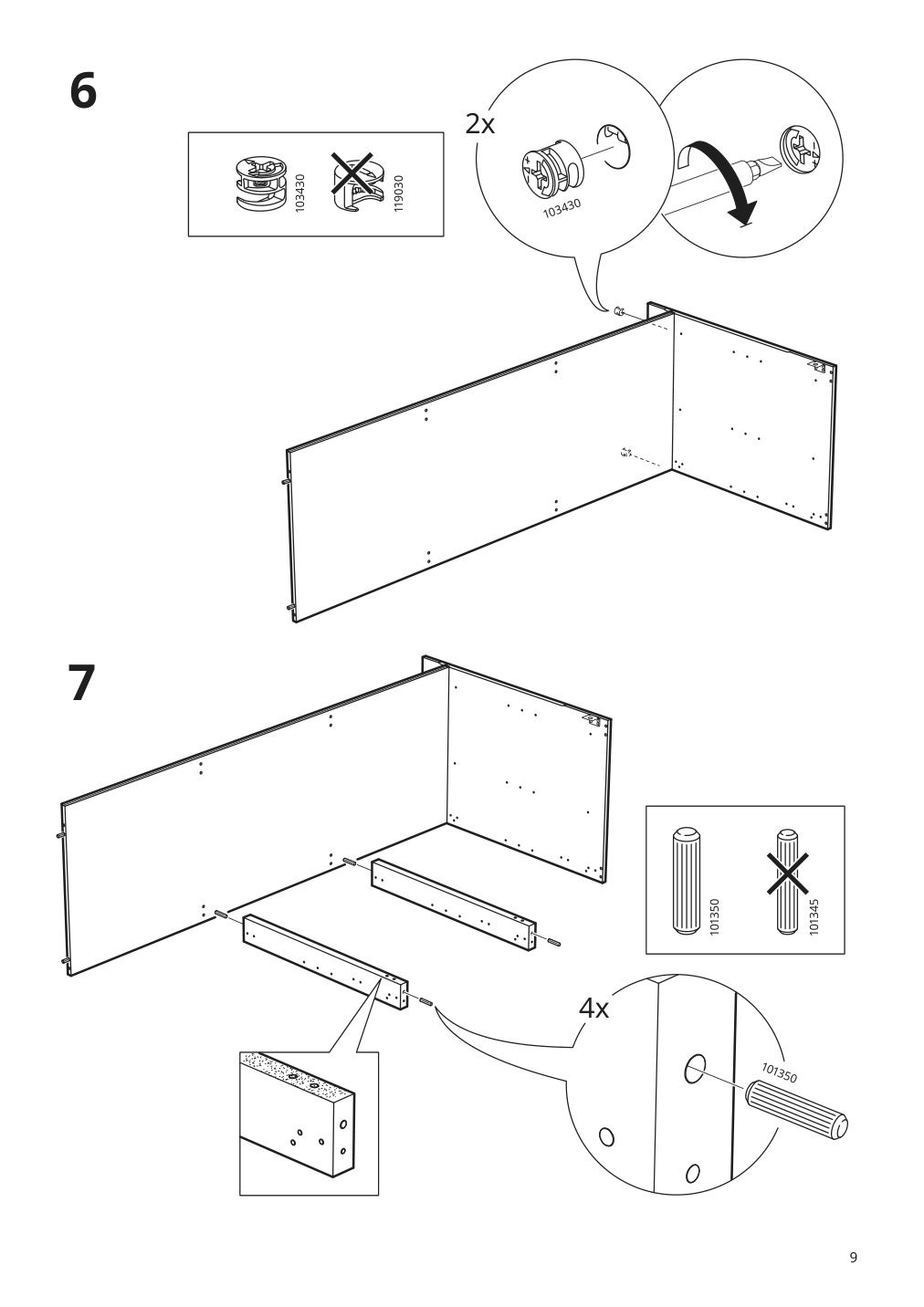 Assembly instructions for IKEA Knoxhult base cabinet with doors and drawer white | Page 9 - IKEA KNOXHULT base cabinet with doors and drawer 703.267.88