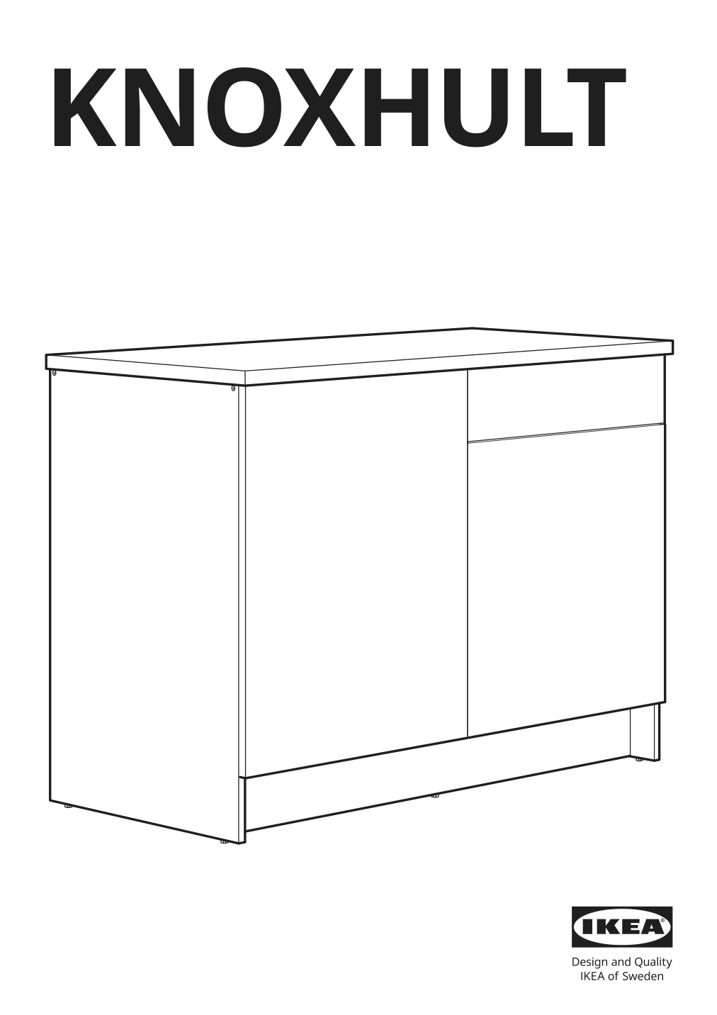 Assembly instructions for IKEA Knoxhult base cabinet with doors and drawer white | Page 1 - IKEA KNOXHULT base cabinet with doors and drawer 303.267.90