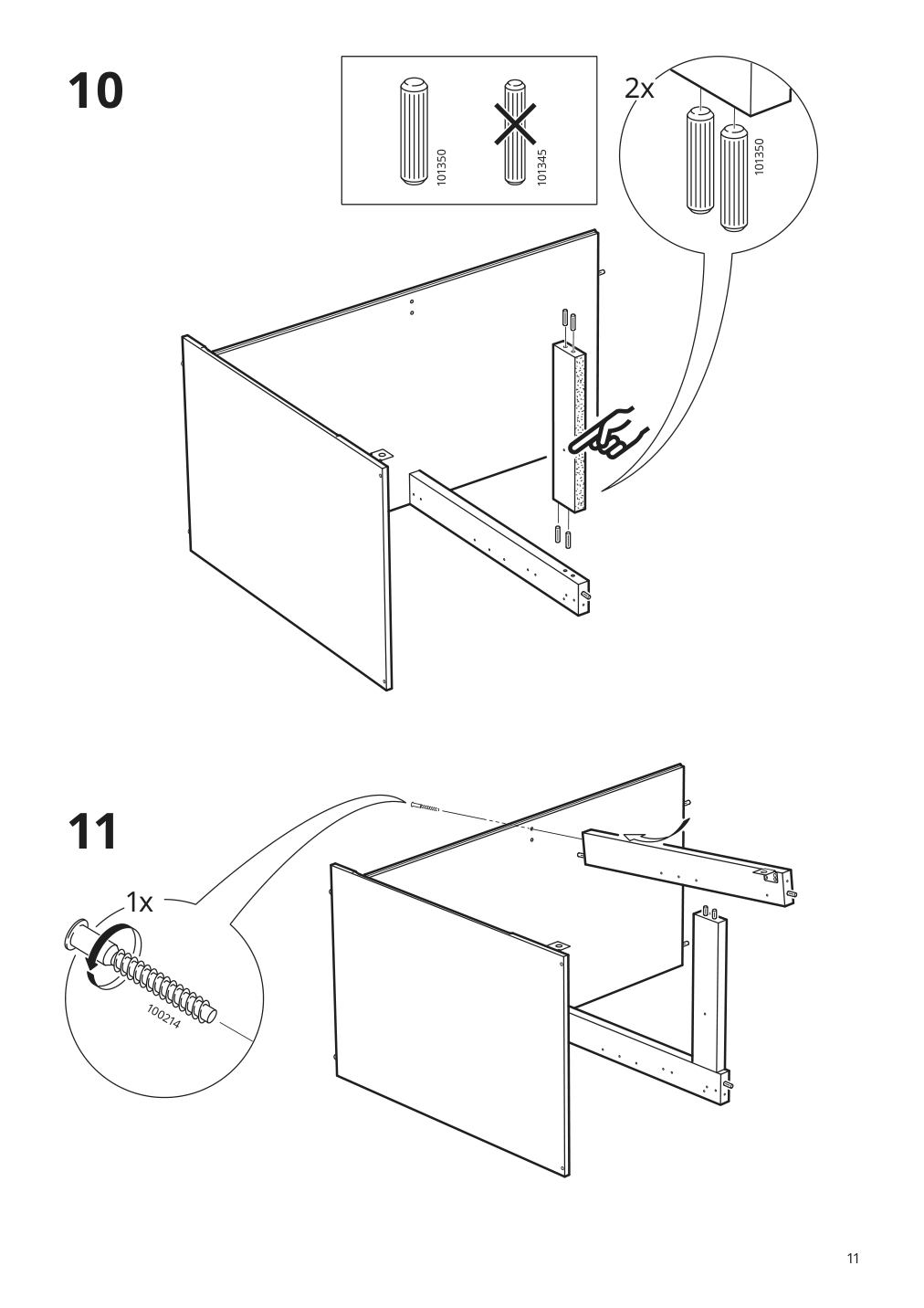 Assembly instructions for IKEA Knoxhult base cabinet with doors and drawer white | Page 11 - IKEA KNOXHULT base cabinet with doors and drawer 303.267.90