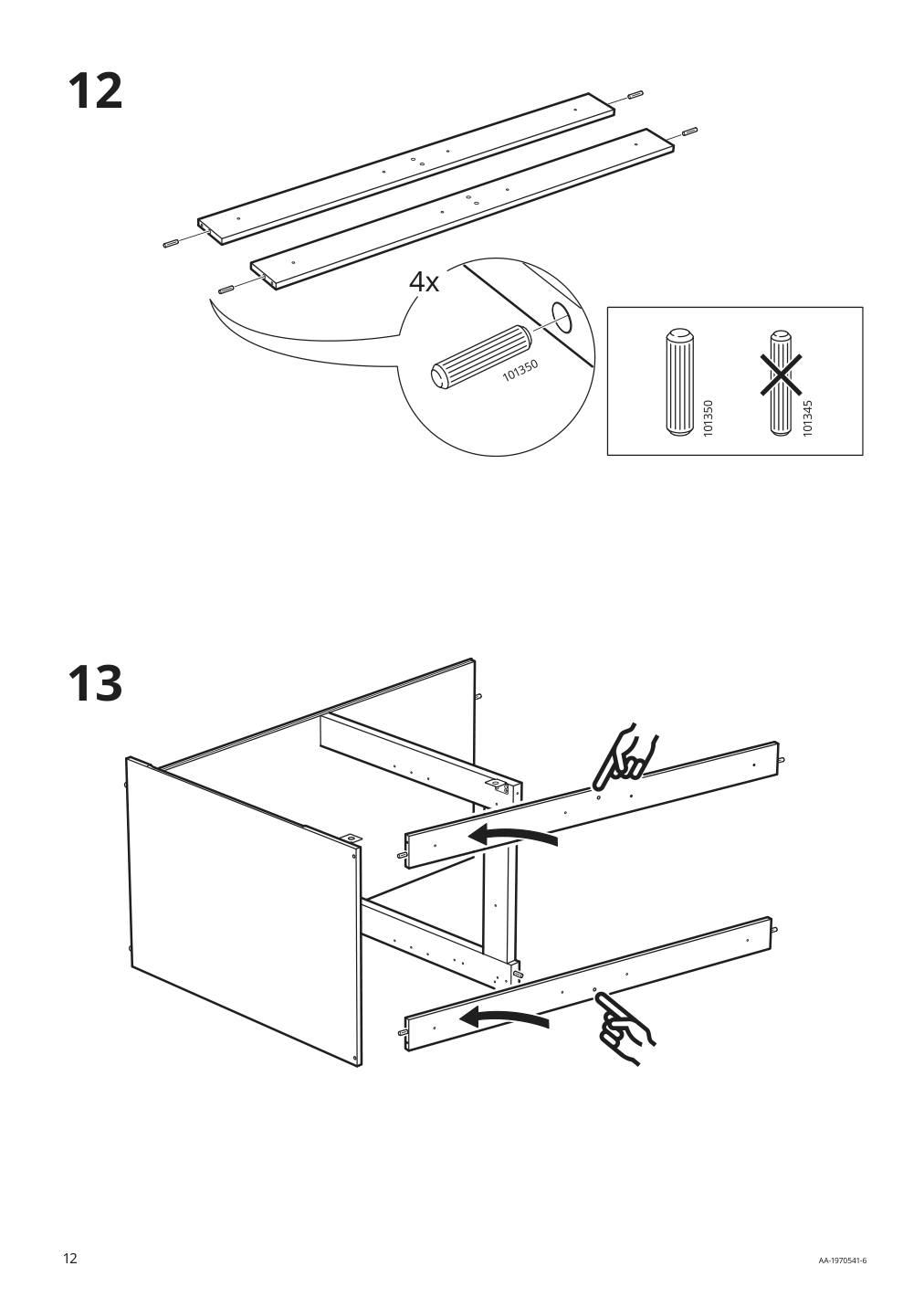 Assembly instructions for IKEA Knoxhult base cabinet with doors and drawer white | Page 12 - IKEA KNOXHULT base cabinet with doors and drawer 303.267.90