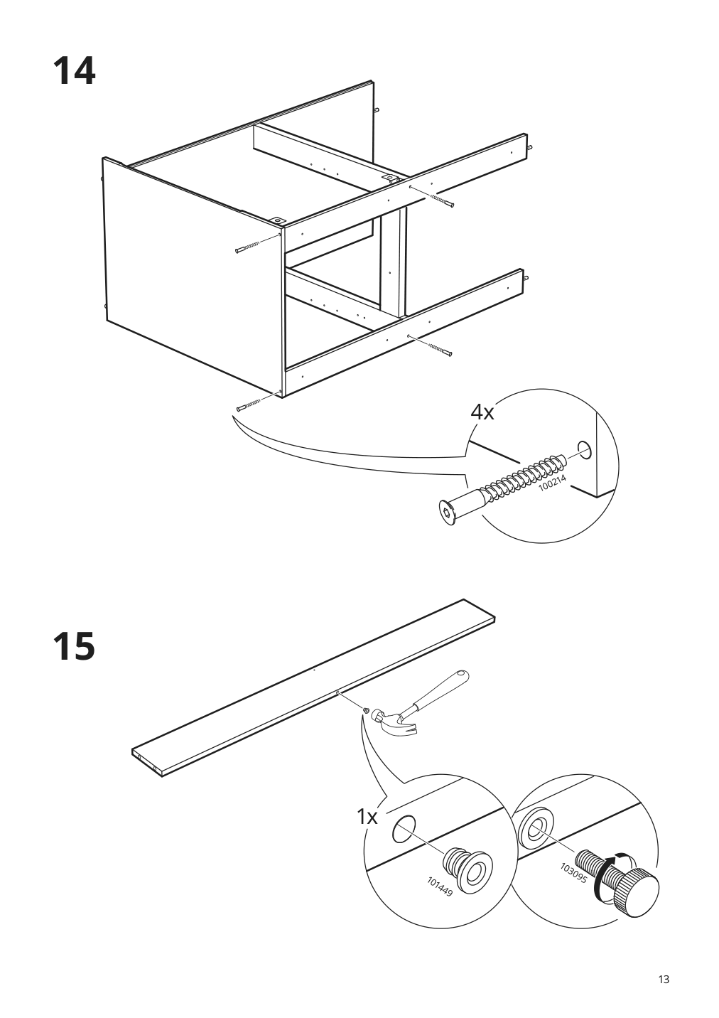 Assembly instructions for IKEA Knoxhult base cabinet with doors and drawer white | Page 13 - IKEA KNOXHULT base cabinet with doors and drawer 303.267.90