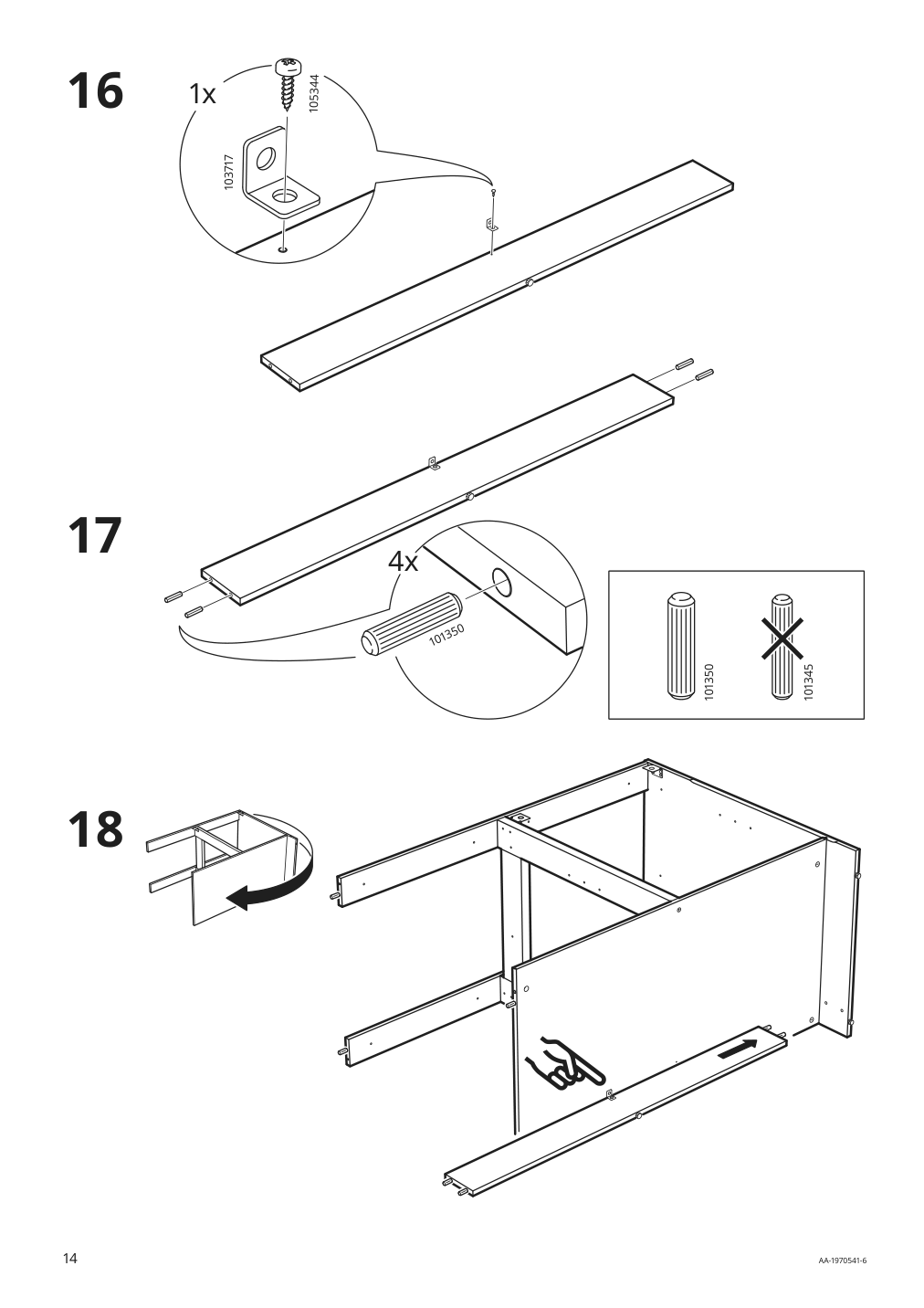 Assembly instructions for IKEA Knoxhult base cabinet with doors and drawer white | Page 14 - IKEA KNOXHULT base cabinet with doors and drawer 303.267.90