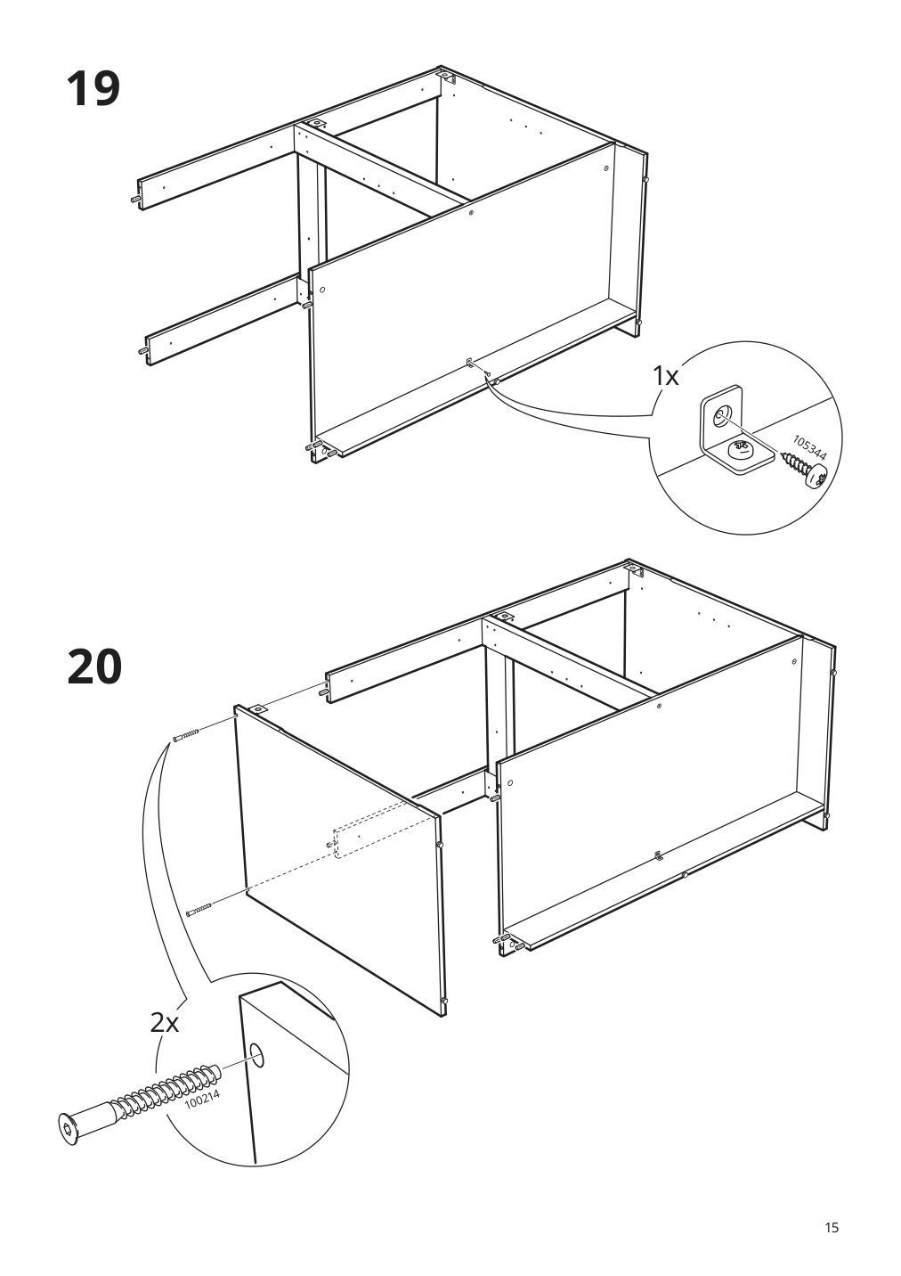 Assembly instructions for IKEA Knoxhult base cabinet with doors and drawer white | Page 15 - IKEA KNOXHULT base cabinet with doors and drawer 303.267.90