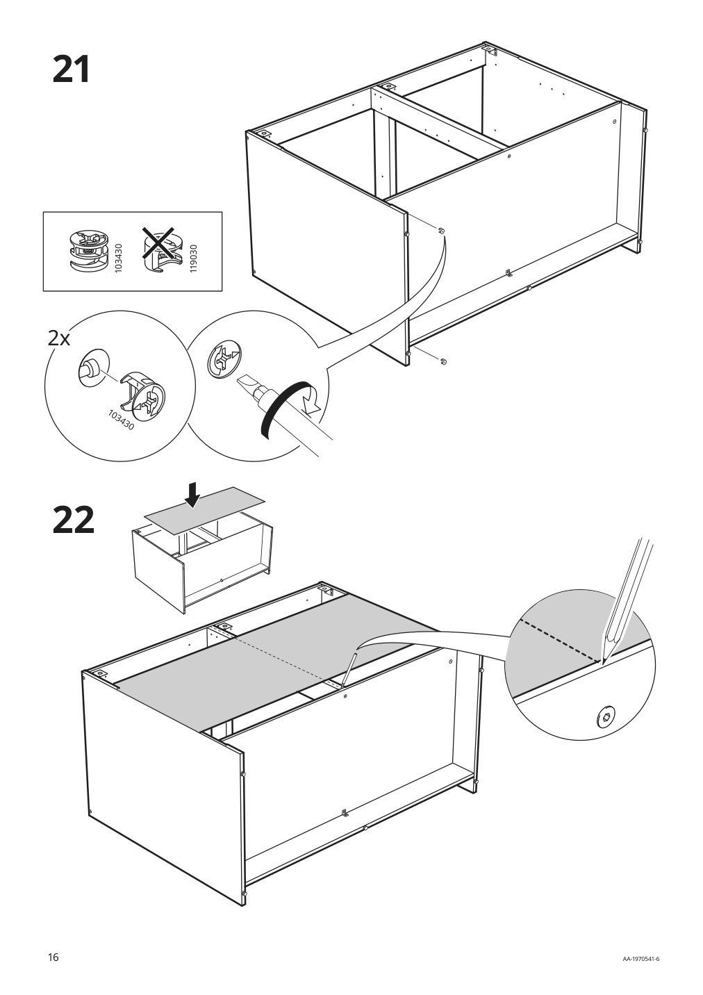 Assembly instructions for IKEA Knoxhult base cabinet with doors and drawer white | Page 16 - IKEA KNOXHULT base cabinet with doors and drawer 303.267.90