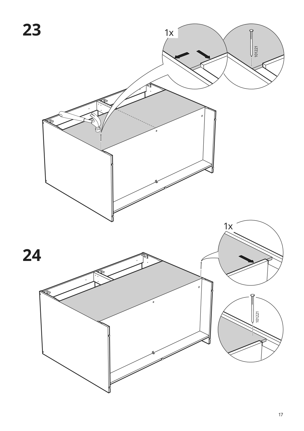 Assembly instructions for IKEA Knoxhult base cabinet with doors and drawer white | Page 17 - IKEA KNOXHULT base cabinet with doors and drawer 303.267.90