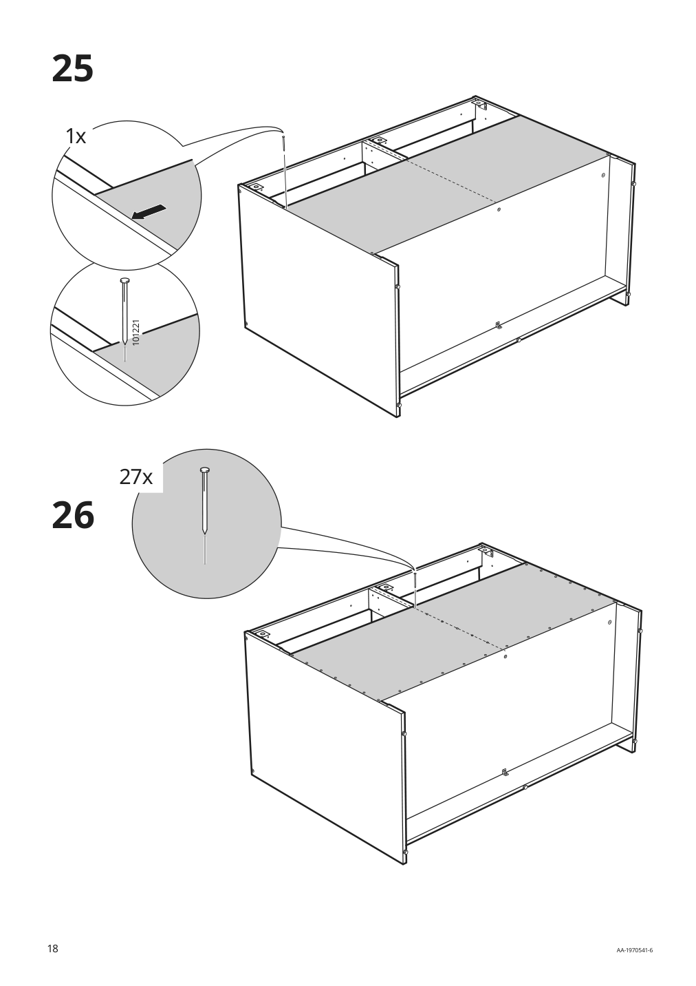 Assembly instructions for IKEA Knoxhult base cabinet with doors and drawer white | Page 18 - IKEA KNOXHULT base cabinet with doors and drawer 303.267.90