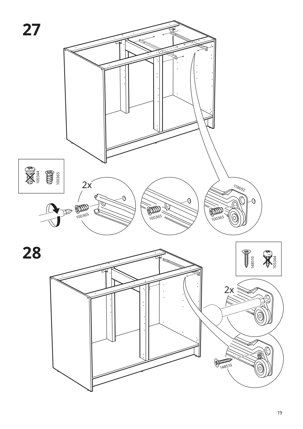 Assembly instructions for IKEA Knoxhult base cabinet with doors and drawer white | Page 19 - IKEA KNOXHULT base cabinet with doors and drawer 303.267.90