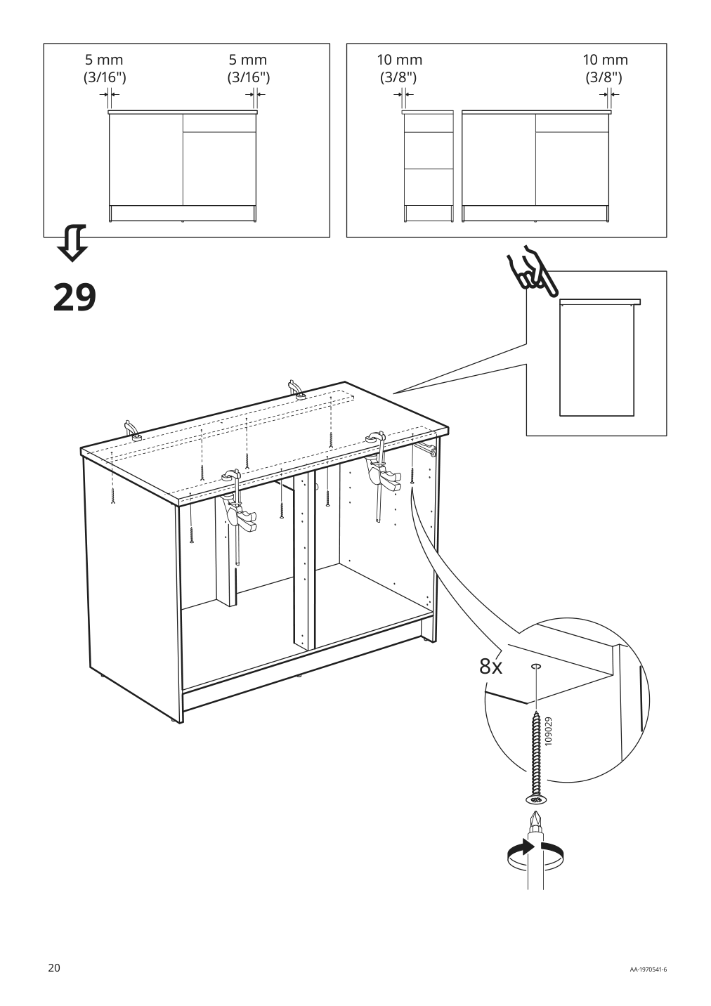 Assembly instructions for IKEA Knoxhult base cabinet with doors and drawer white | Page 20 - IKEA KNOXHULT base cabinet with doors and drawer 303.267.90