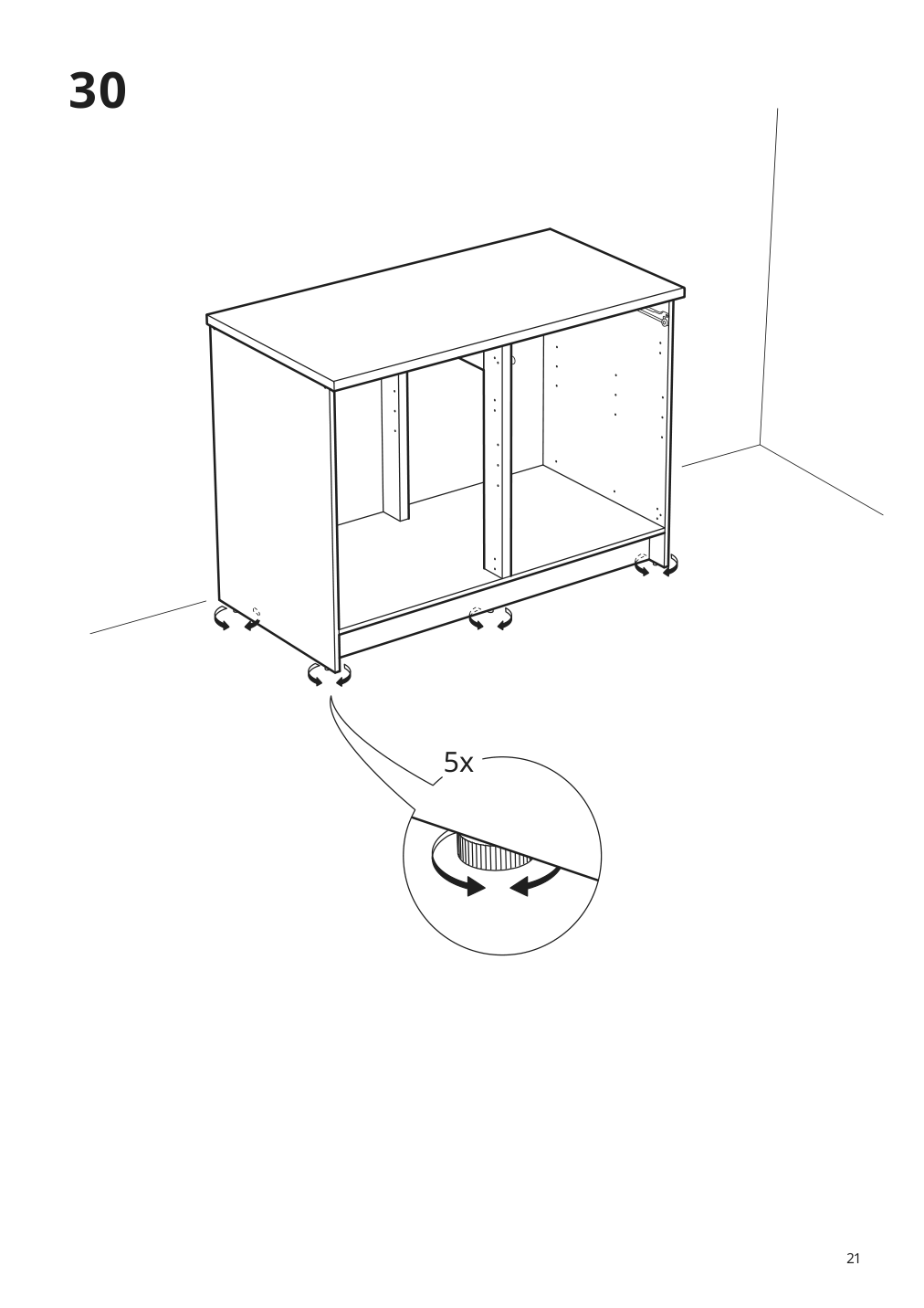 Assembly instructions for IKEA Knoxhult base cabinet with doors and drawer white | Page 21 - IKEA KNOXHULT base cabinet with doors and drawer 303.267.90