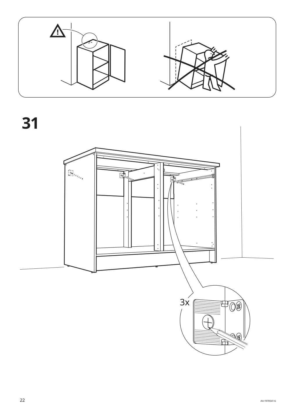 Assembly instructions for IKEA Knoxhult base cabinet with doors and drawer white | Page 22 - IKEA KNOXHULT base cabinet with doors and drawer 303.267.90