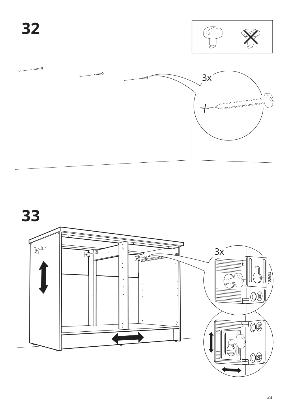 Assembly instructions for IKEA Knoxhult base cabinet with doors and drawer white | Page 23 - IKEA KNOXHULT base cabinet with doors and drawer 303.267.90