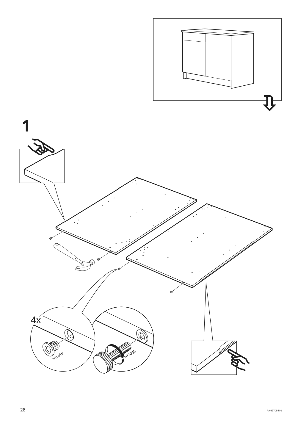 Assembly instructions for IKEA Knoxhult base cabinet with doors and drawer white | Page 28 - IKEA KNOXHULT base cabinet with doors and drawer 303.267.90