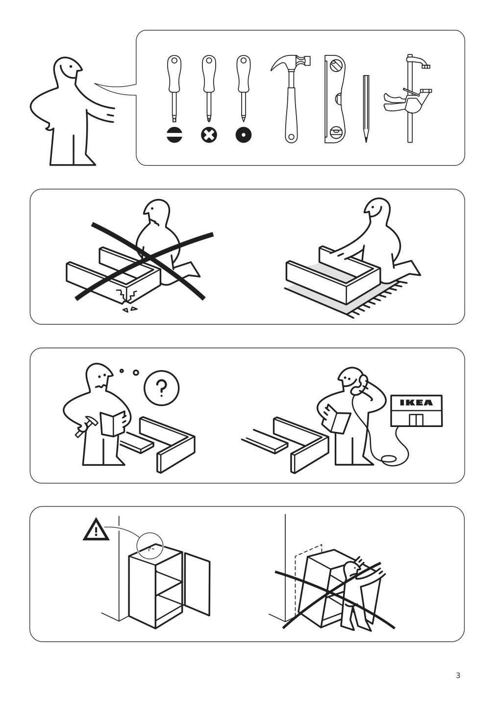 Assembly instructions for IKEA Knoxhult base cabinet with doors and drawer white | Page 3 - IKEA KNOXHULT base cabinet with doors and drawer 303.267.90