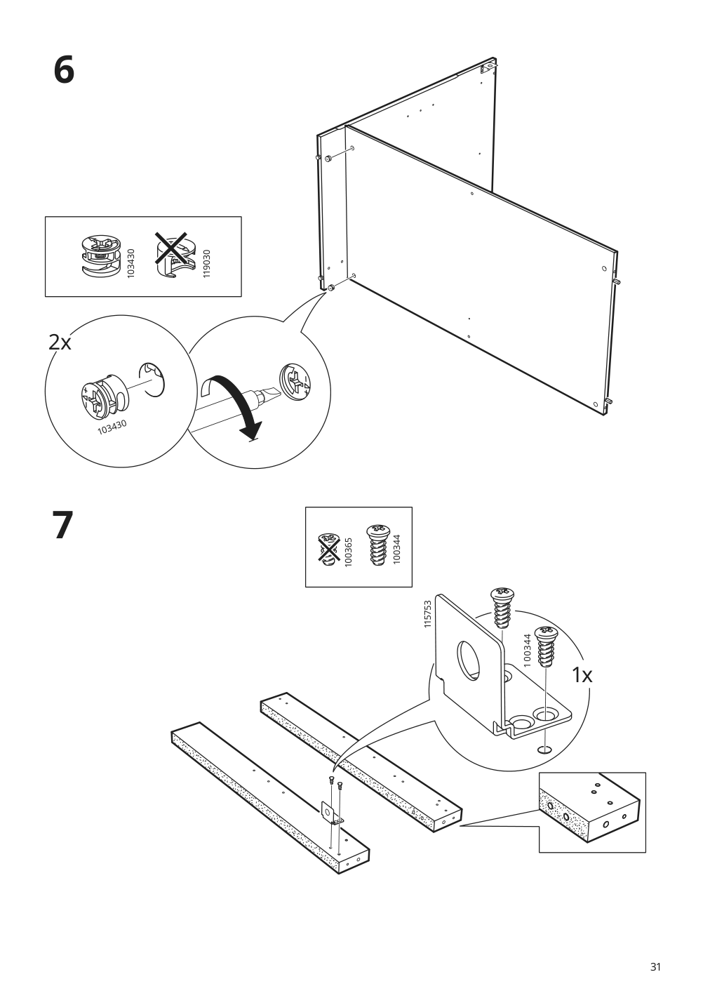 Assembly instructions for IKEA Knoxhult base cabinet with doors and drawer white | Page 31 - IKEA KNOXHULT base cabinet with doors and drawer 303.267.90