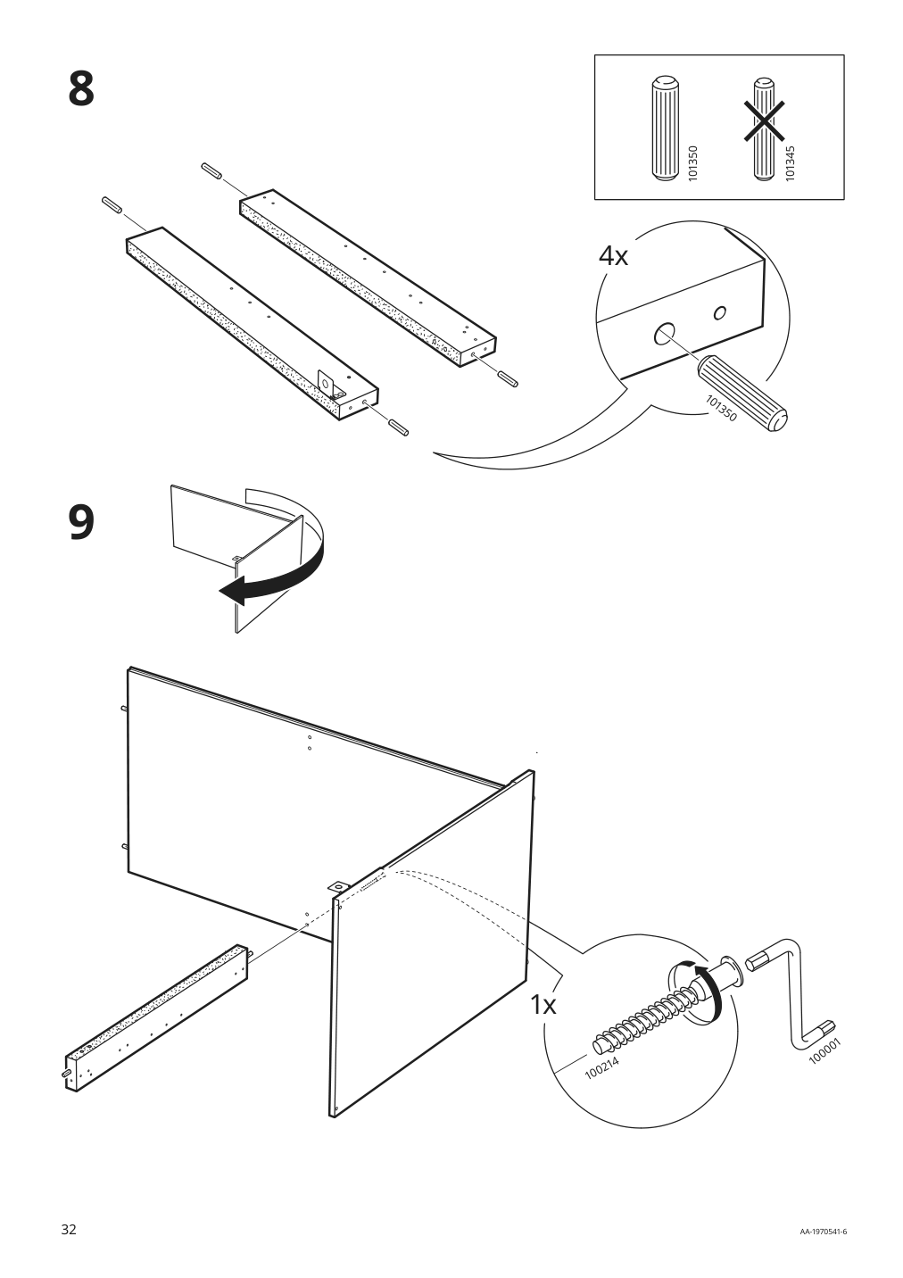 Assembly instructions for IKEA Knoxhult base cabinet with doors and drawer white | Page 32 - IKEA KNOXHULT base cabinet with doors and drawer 303.267.90