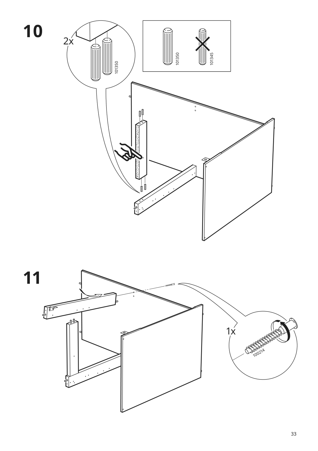 Assembly instructions for IKEA Knoxhult base cabinet with doors and drawer white | Page 33 - IKEA KNOXHULT base cabinet with doors and drawer 303.267.90