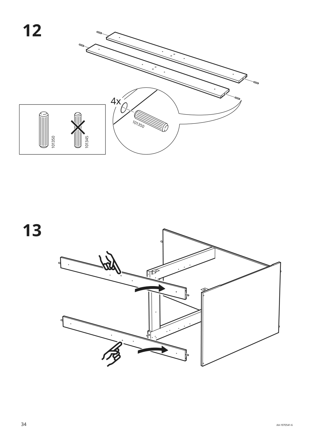 Assembly instructions for IKEA Knoxhult base cabinet with doors and drawer white | Page 34 - IKEA KNOXHULT base cabinet with doors and drawer 303.267.90