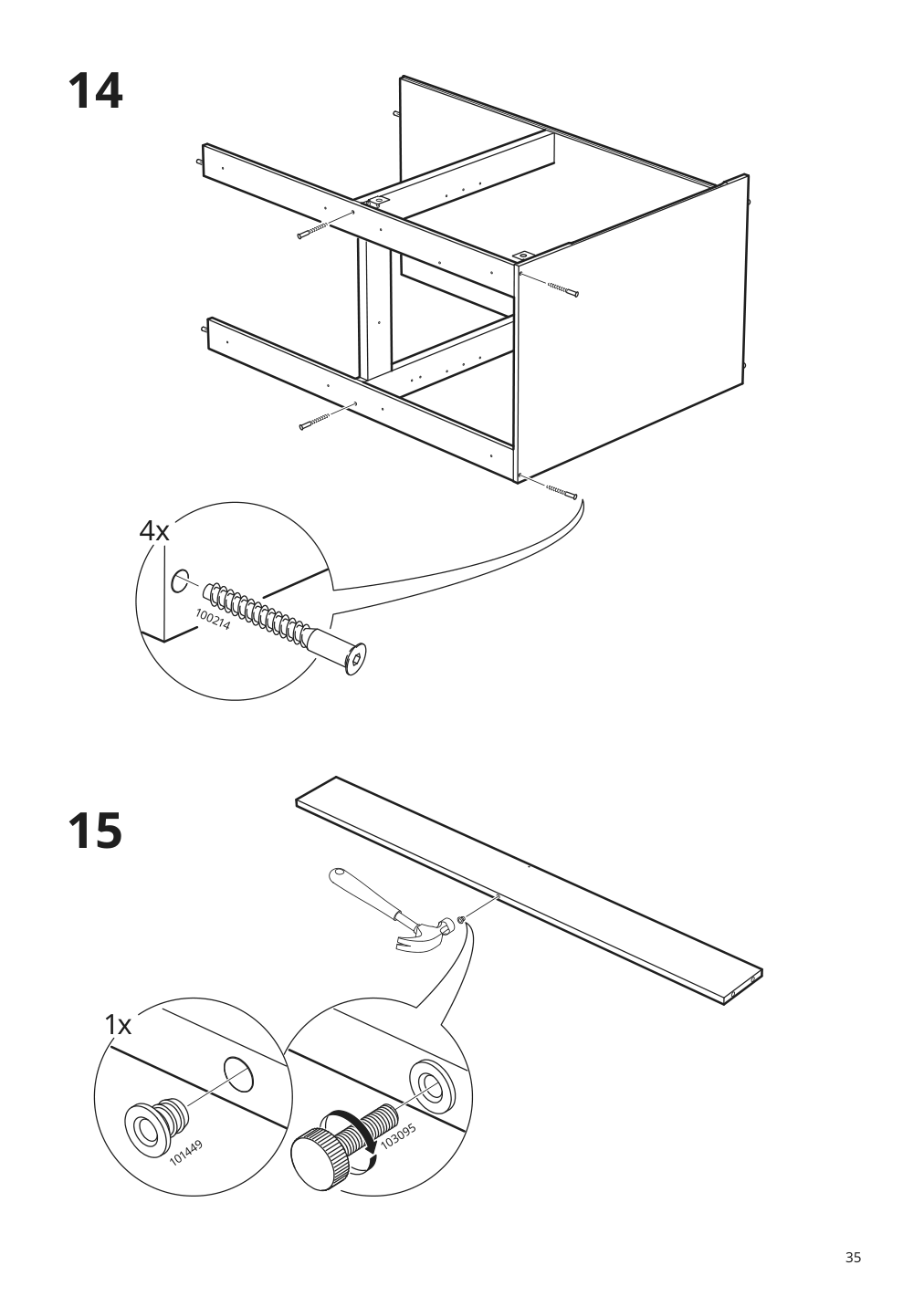 Assembly instructions for IKEA Knoxhult base cabinet with doors and drawer white | Page 35 - IKEA KNOXHULT base cabinet with doors and drawer 303.267.90