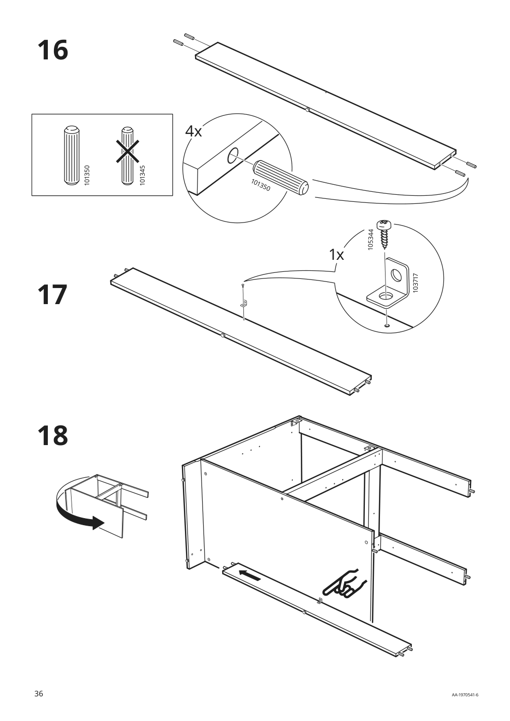 Assembly instructions for IKEA Knoxhult base cabinet with doors and drawer white | Page 36 - IKEA KNOXHULT base cabinet with doors and drawer 303.267.90