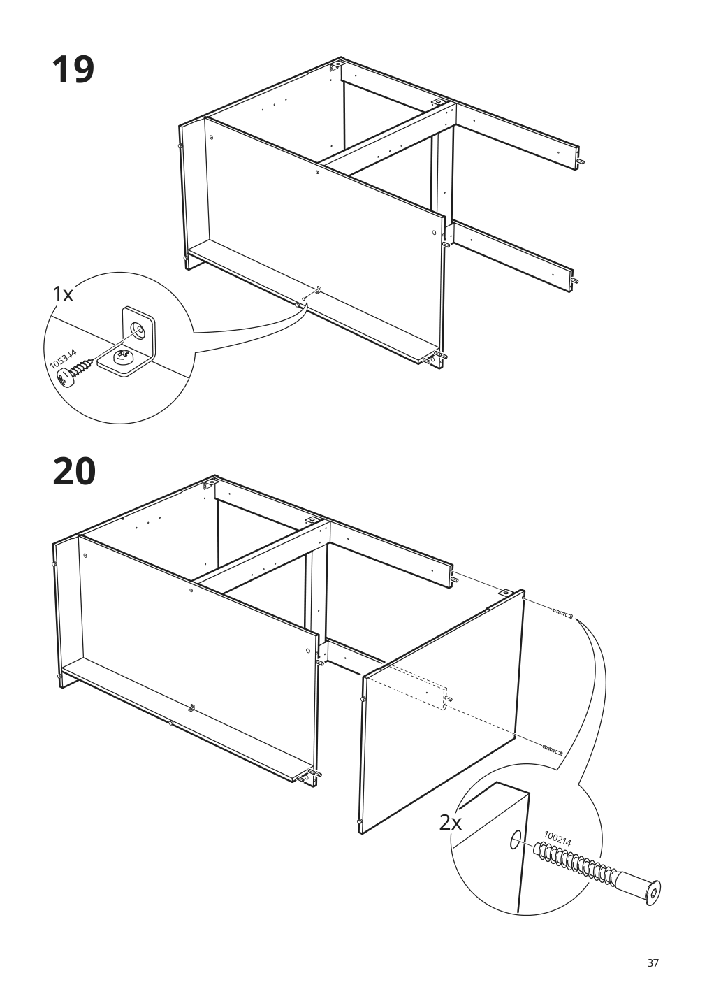 Assembly instructions for IKEA Knoxhult base cabinet with doors and drawer white | Page 37 - IKEA KNOXHULT base cabinet with doors and drawer 303.267.90