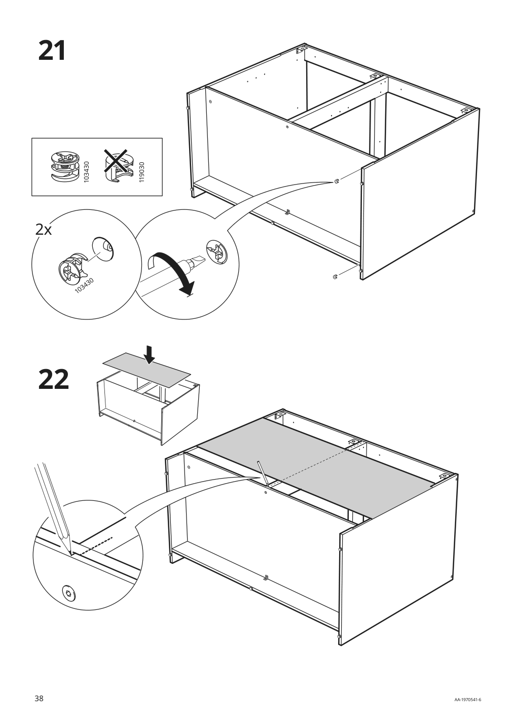 Assembly instructions for IKEA Knoxhult base cabinet with doors and drawer white | Page 38 - IKEA KNOXHULT base cabinet with doors and drawer 303.267.90