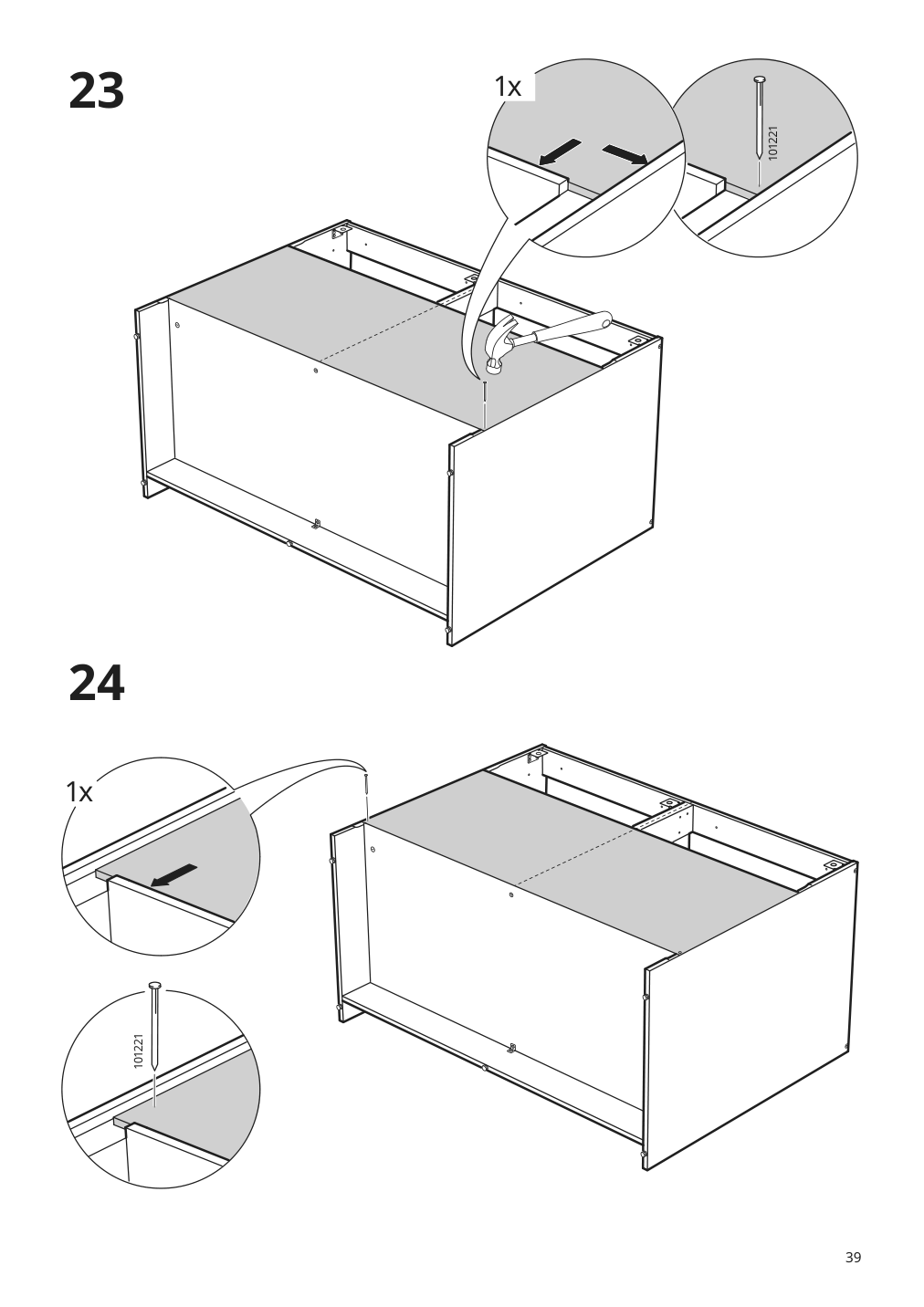 Assembly instructions for IKEA Knoxhult base cabinet with doors and drawer white | Page 39 - IKEA KNOXHULT base cabinet with doors and drawer 303.267.90