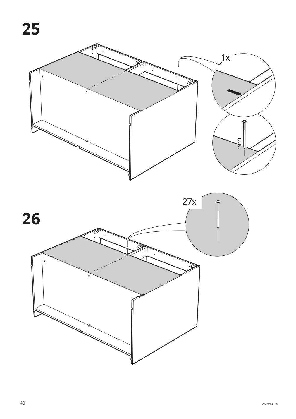 Assembly instructions for IKEA Knoxhult base cabinet with doors and drawer white | Page 40 - IKEA KNOXHULT base cabinet with doors and drawer 303.267.90